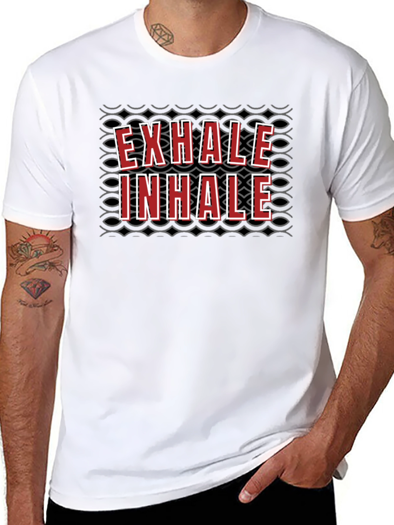 Exhale Inhale Graphic T-Shirt - Breathwork Design