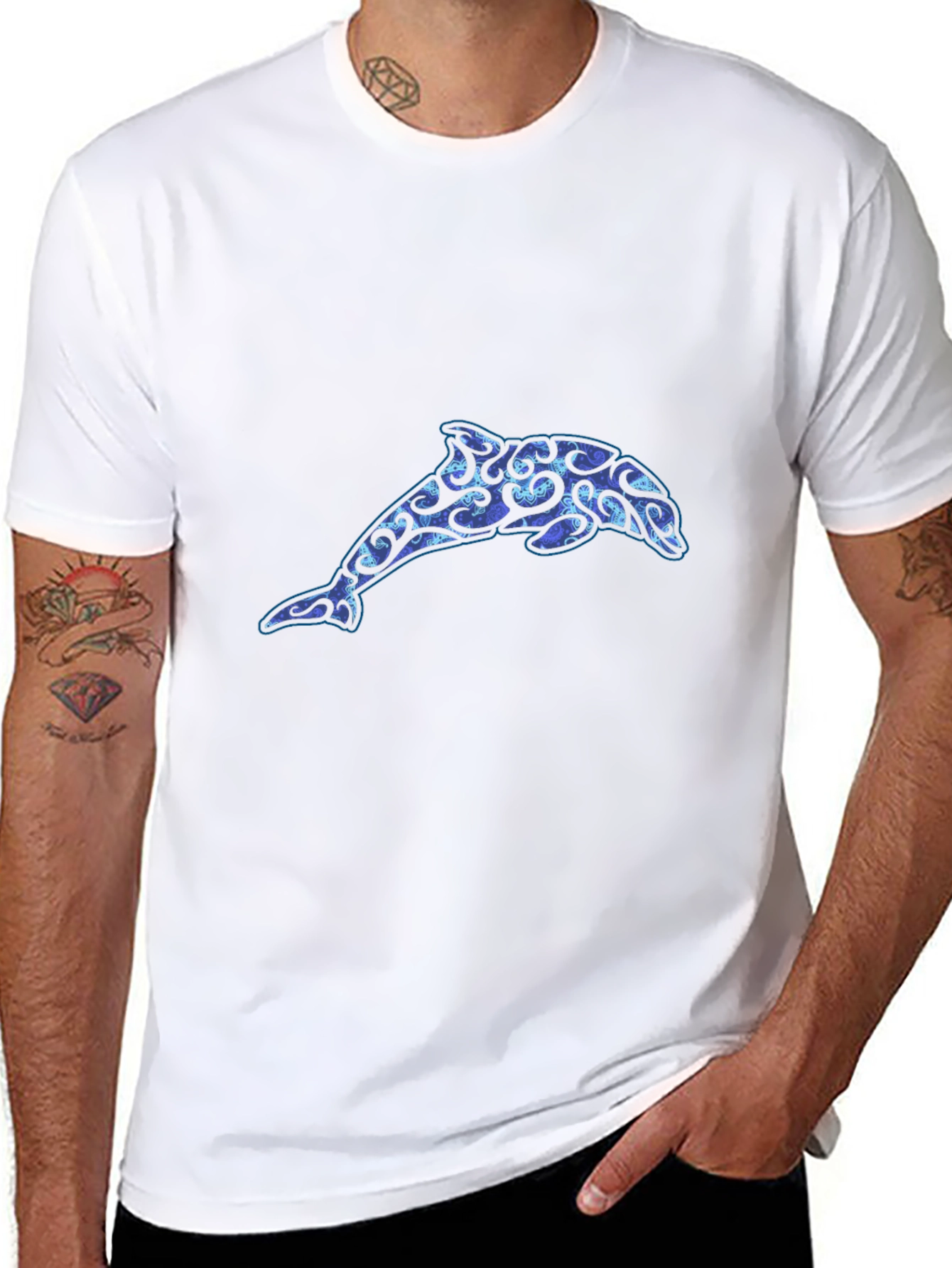 Dolphin T-Shirt - Black Graphic Tee