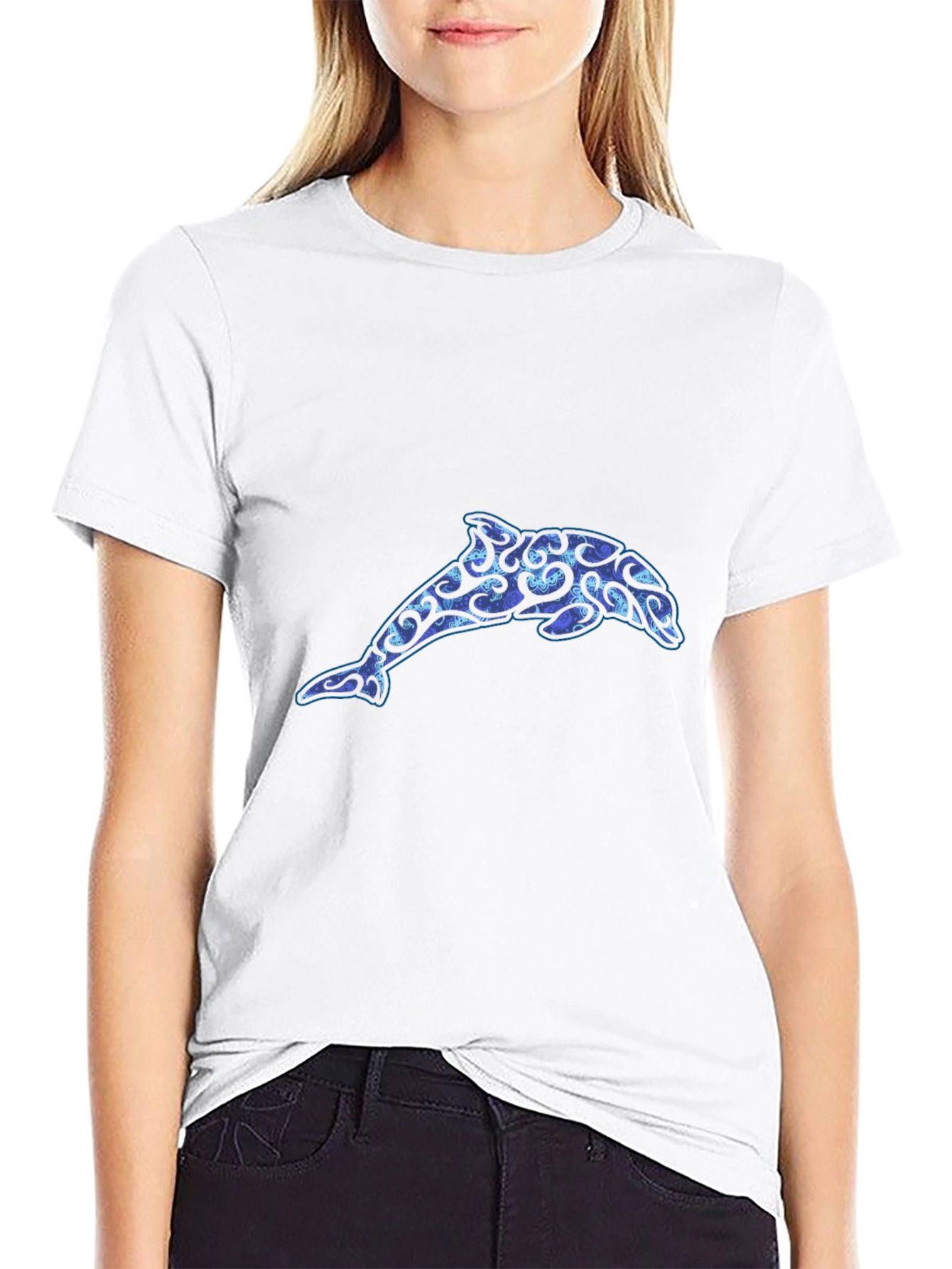 Dolphin T-Shirt - Black Graphic Tee