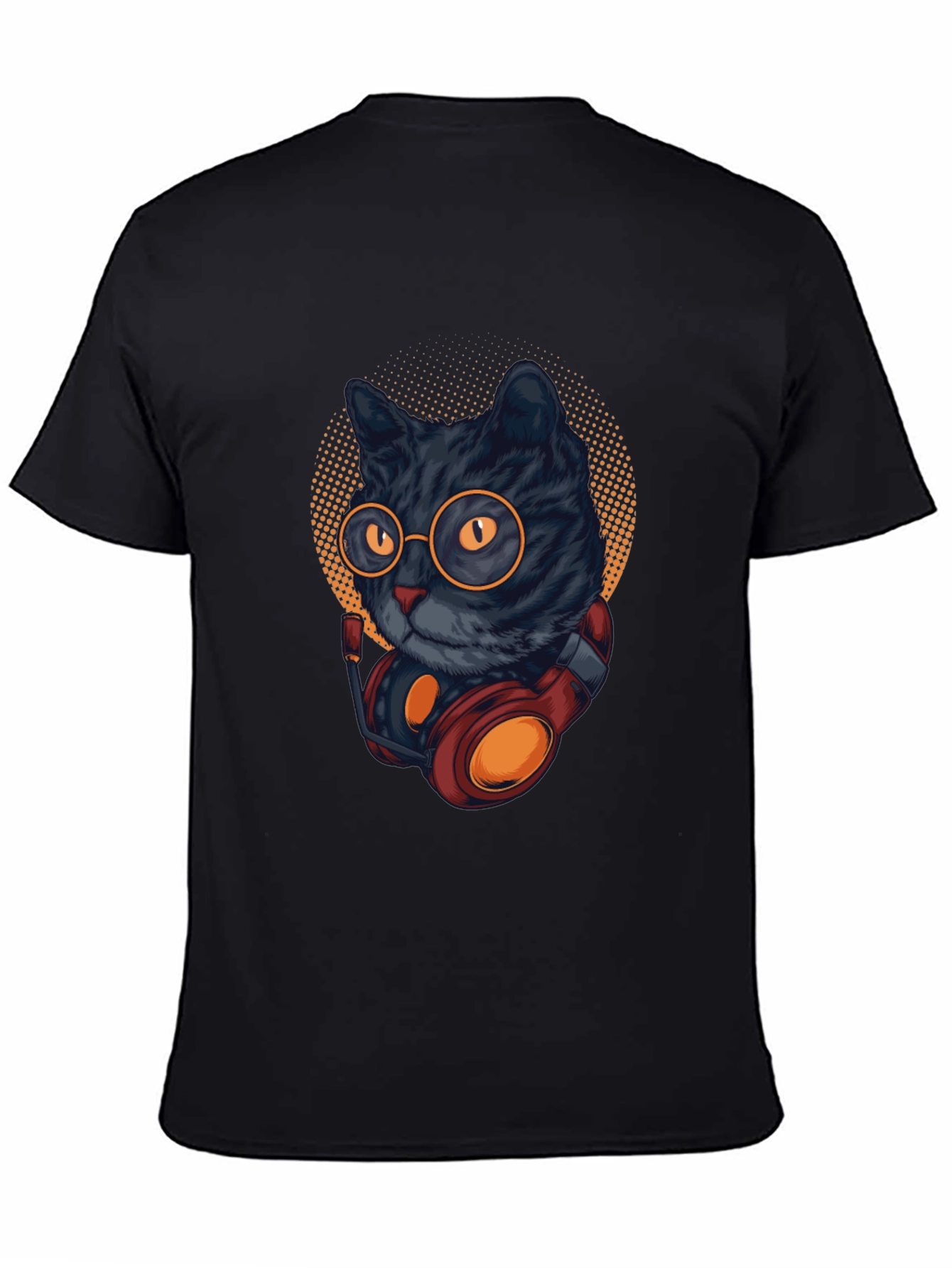 Cool Cat DJ T-Shirt - Black