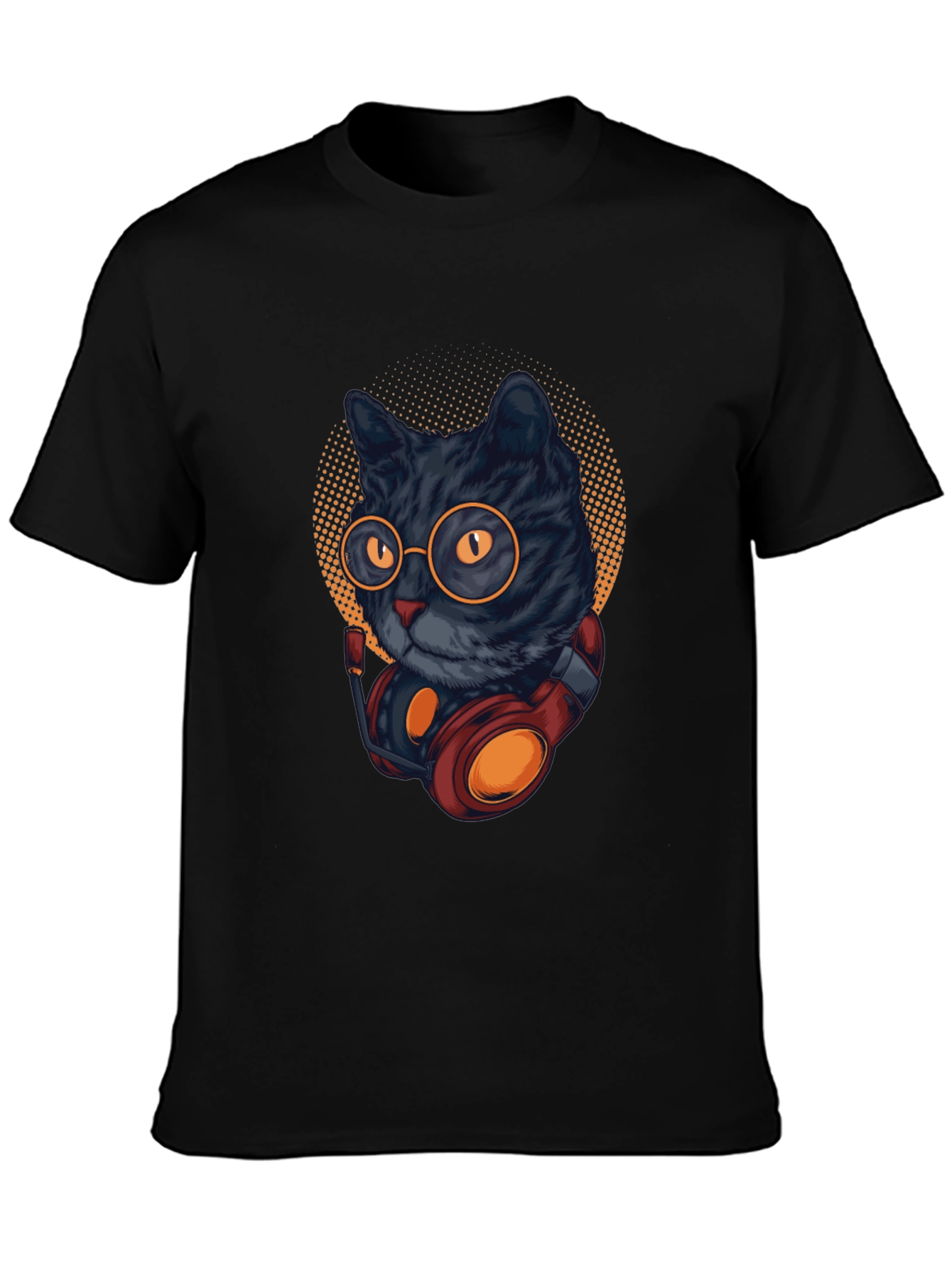 Cool Cat DJ T-Shirt - Black
