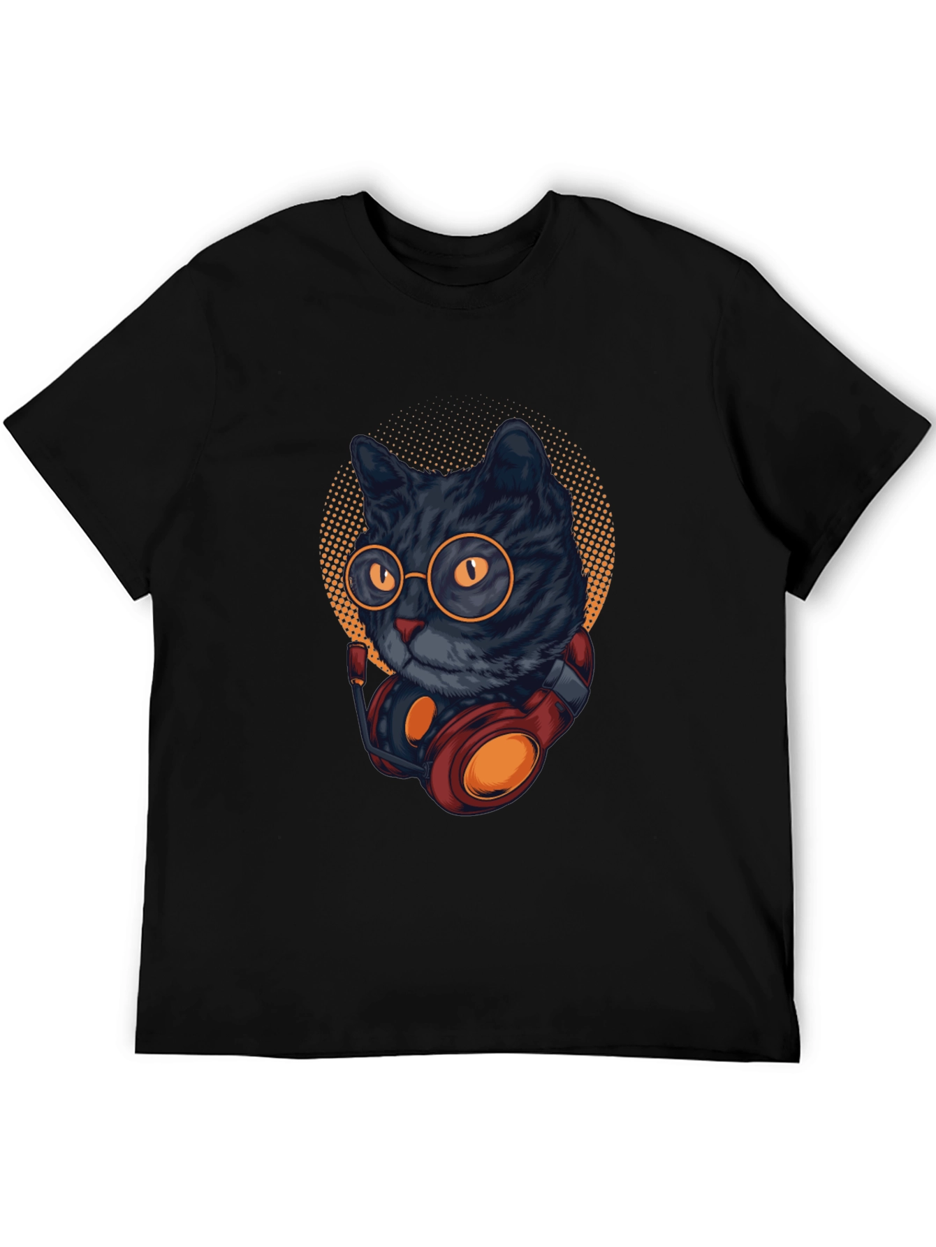 Cool Cat DJ T-Shirt - Black