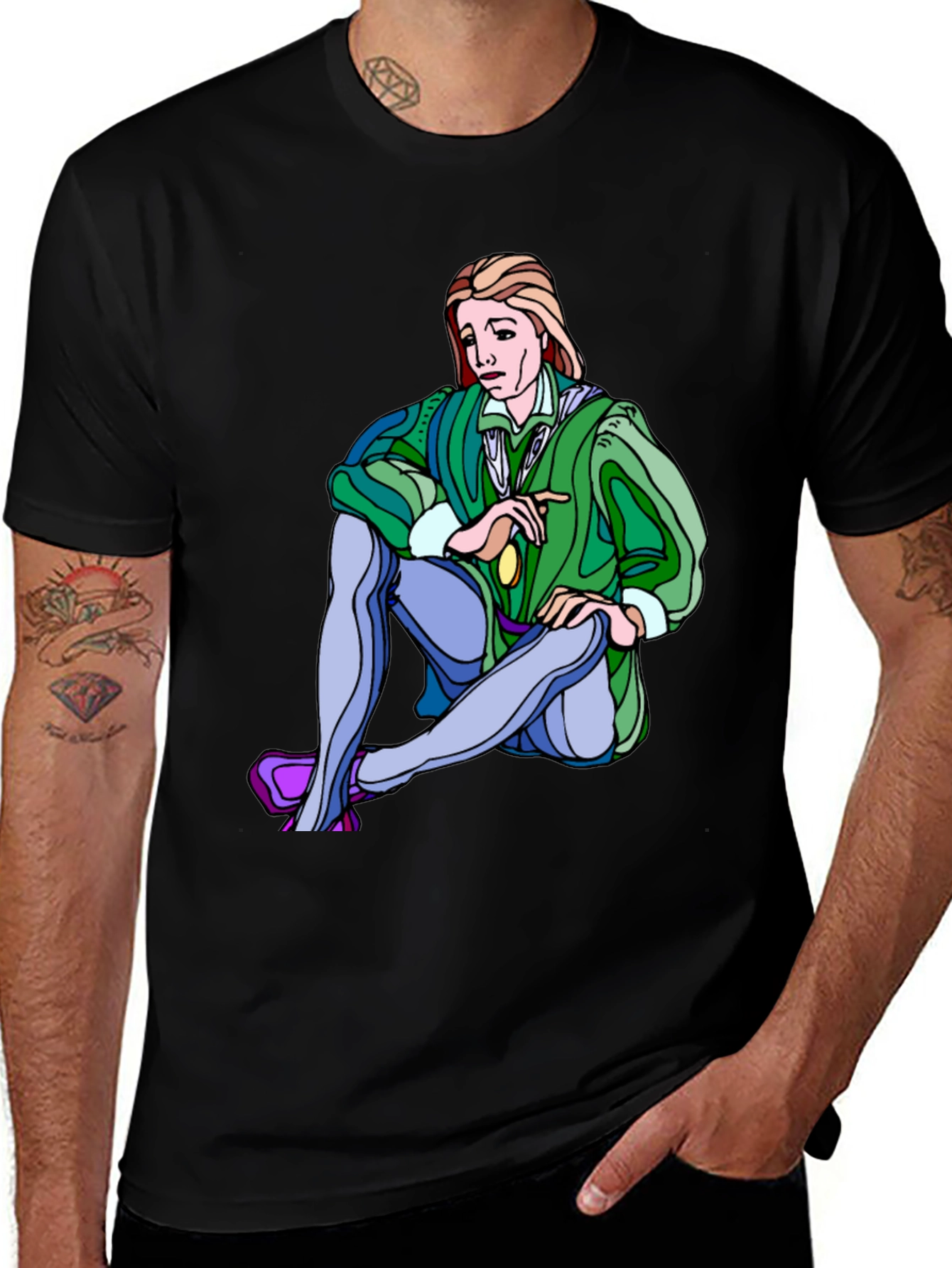 Renaissance Cartoon Graphic T-Shirt