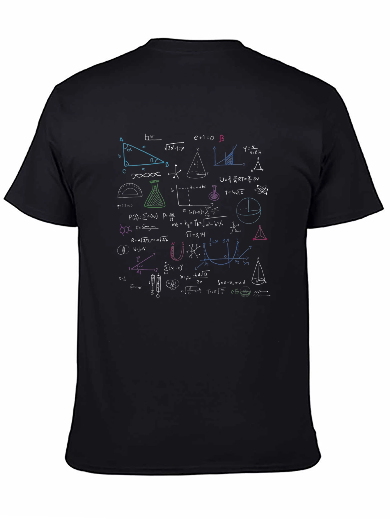 Math Equations Graphic Tee - Soft Black T-Shirt