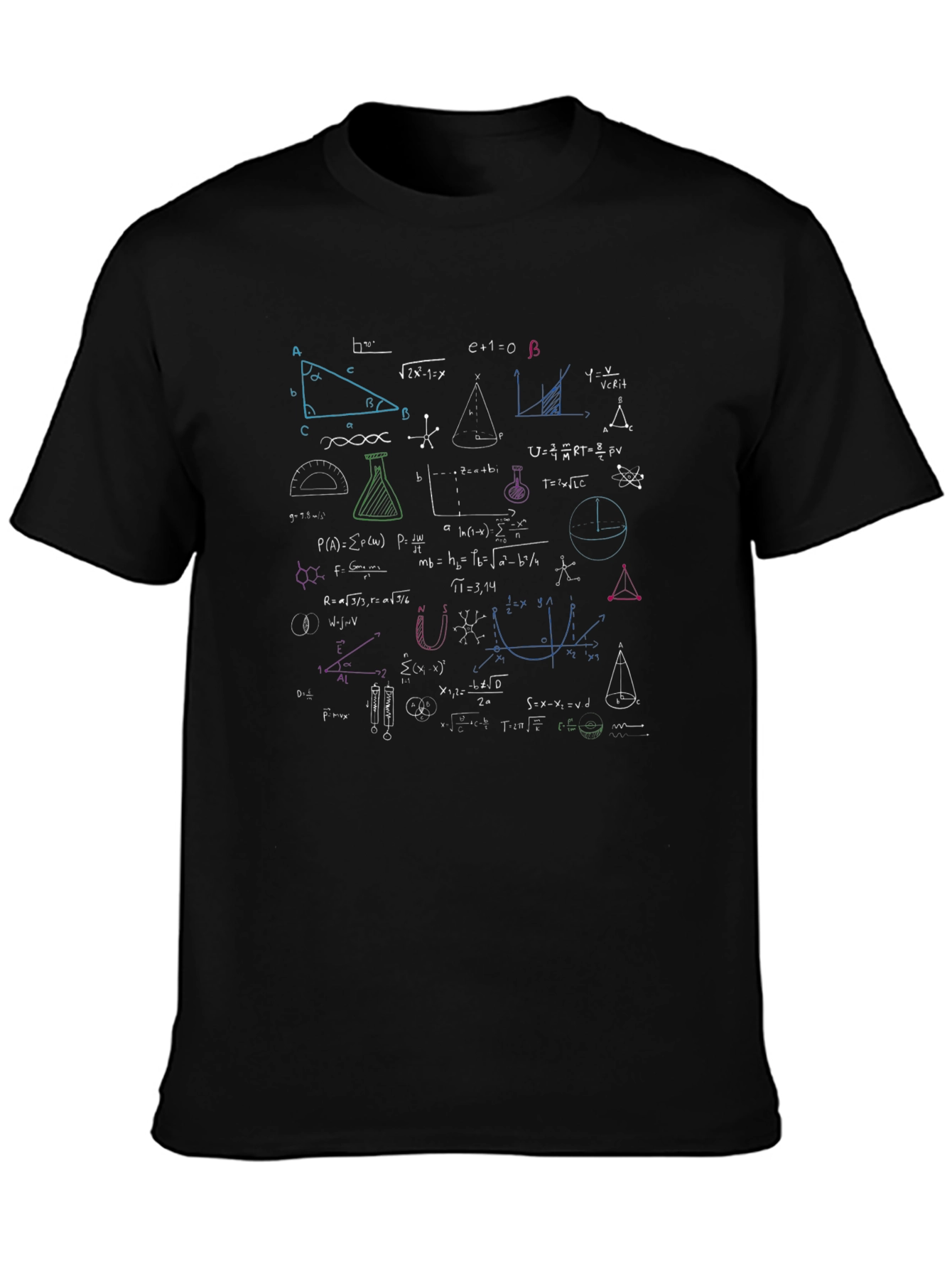 Math Equations Graphic Tee - Soft Black T-Shirt