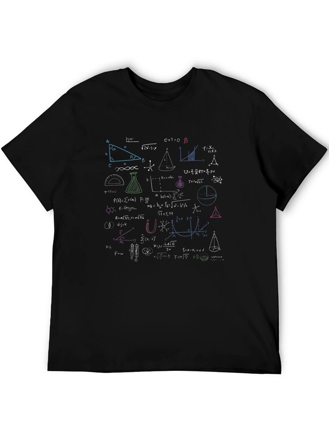 Math Equations Graphic Tee - Soft Black T-Shirt