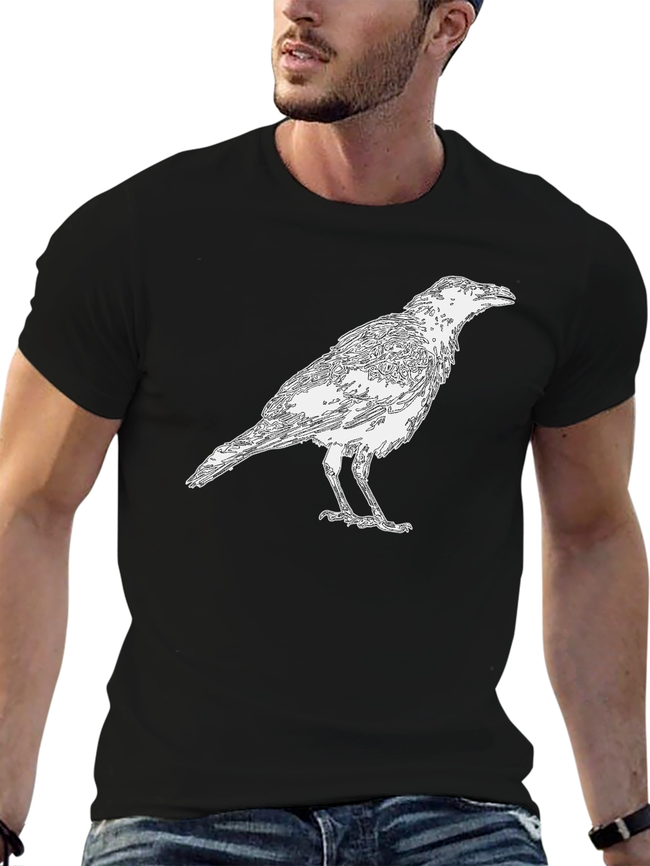 Raven Graphic Black T-Shirt