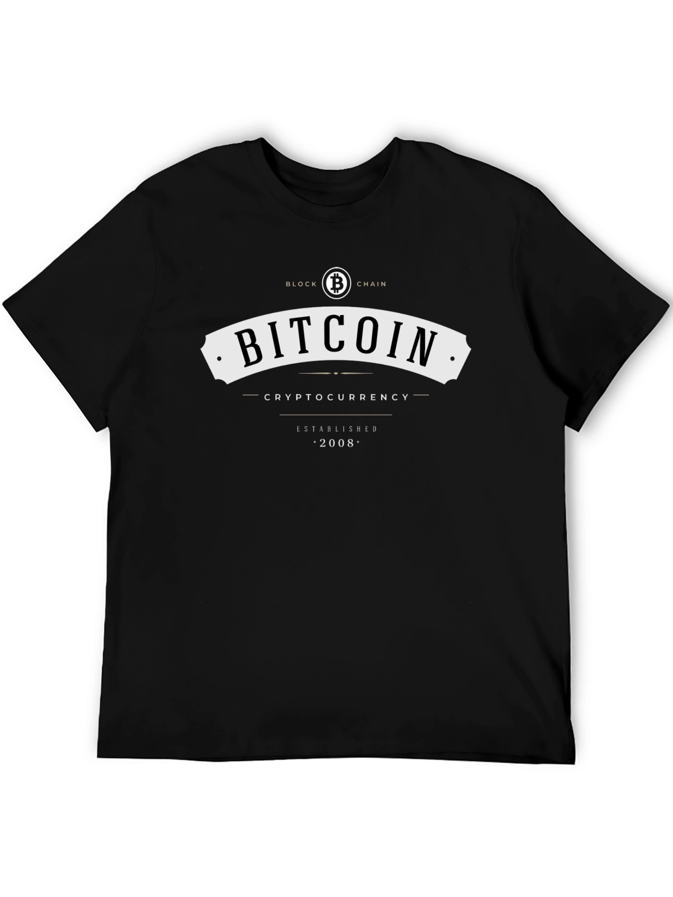 Bitcoin Cryptocurrency Black T-Shirt