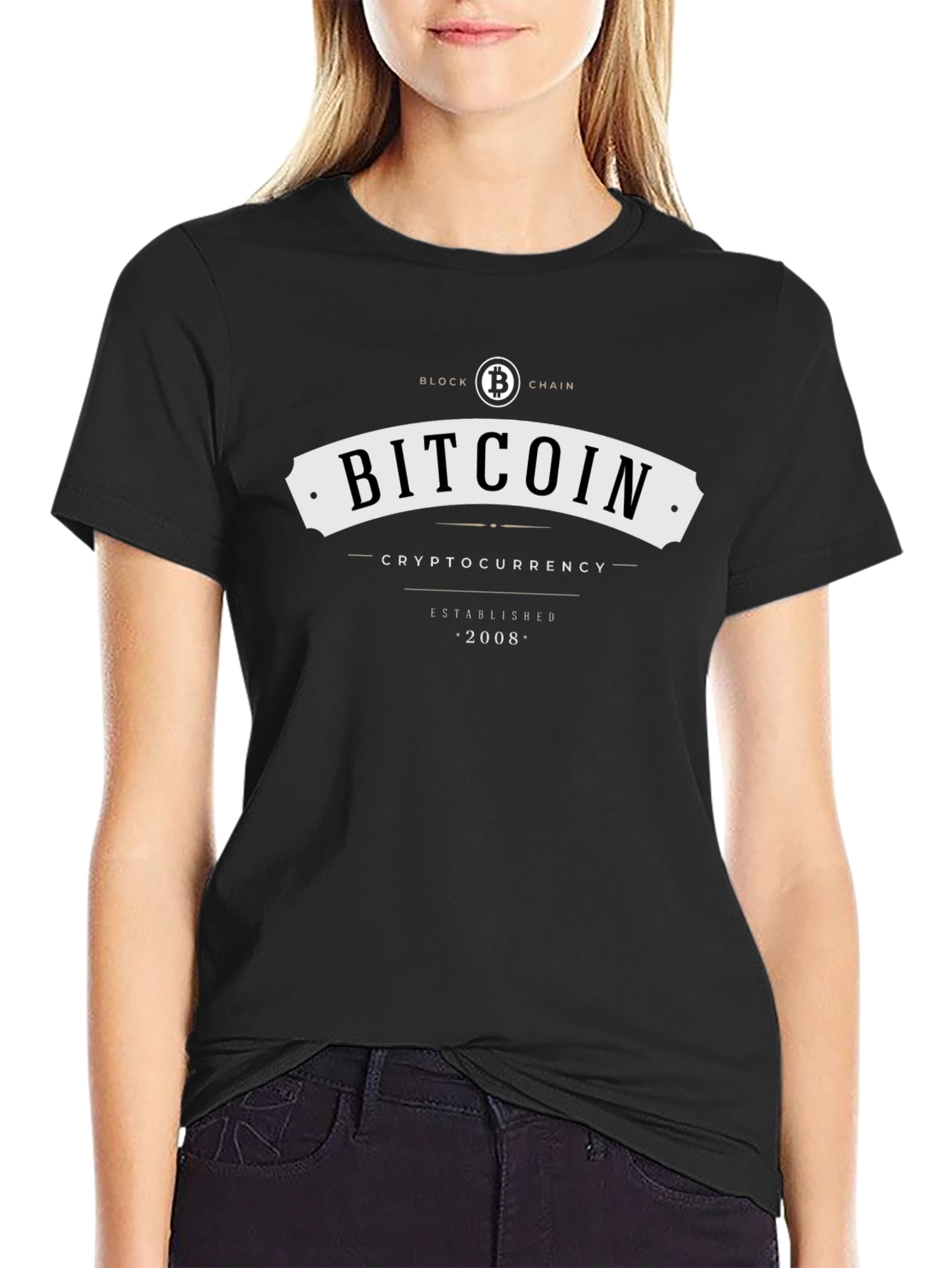 Bitcoin Cryptocurrency Black T-Shirt