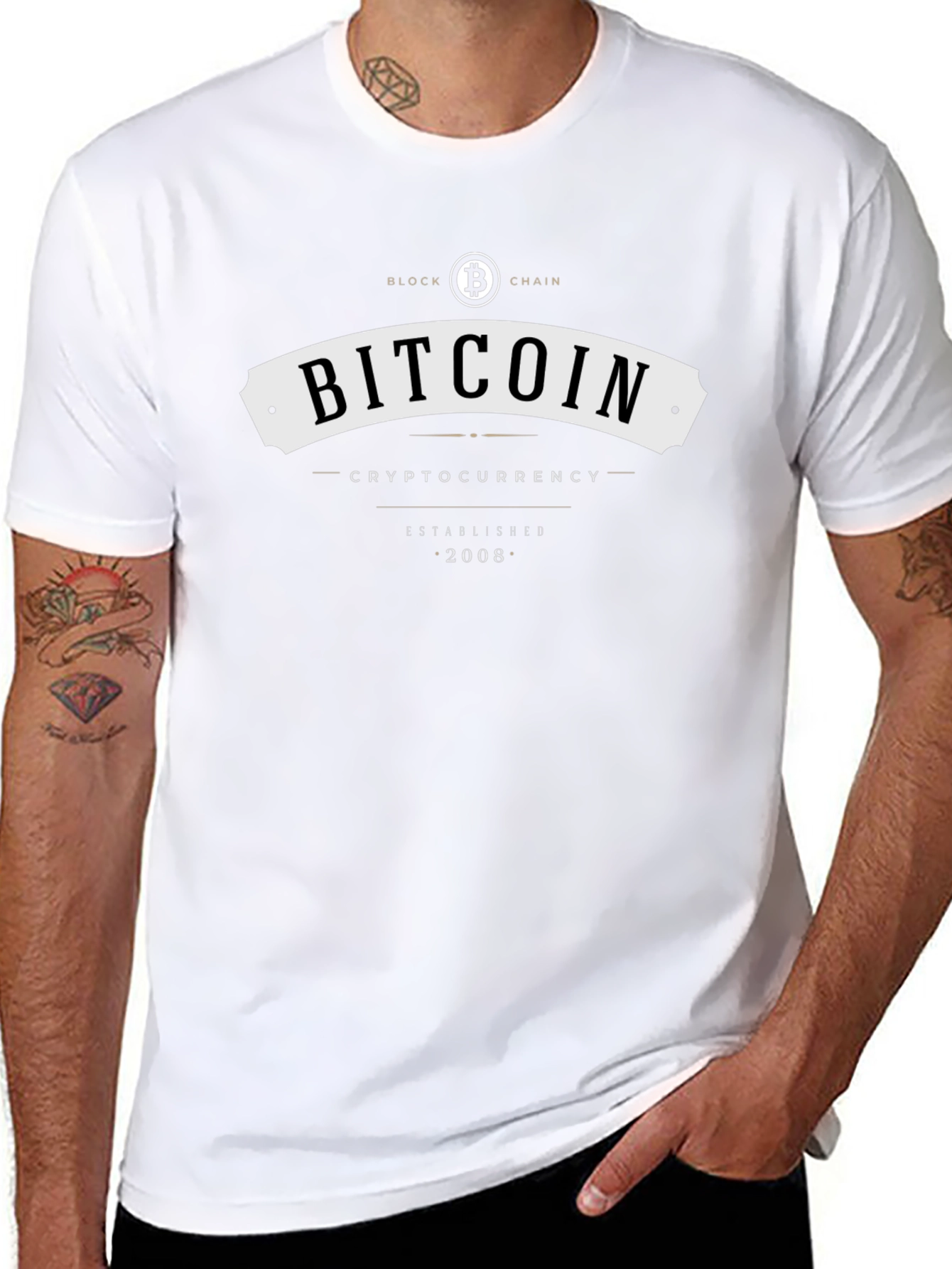 Bitcoin Cryptocurrency Black T-Shirt