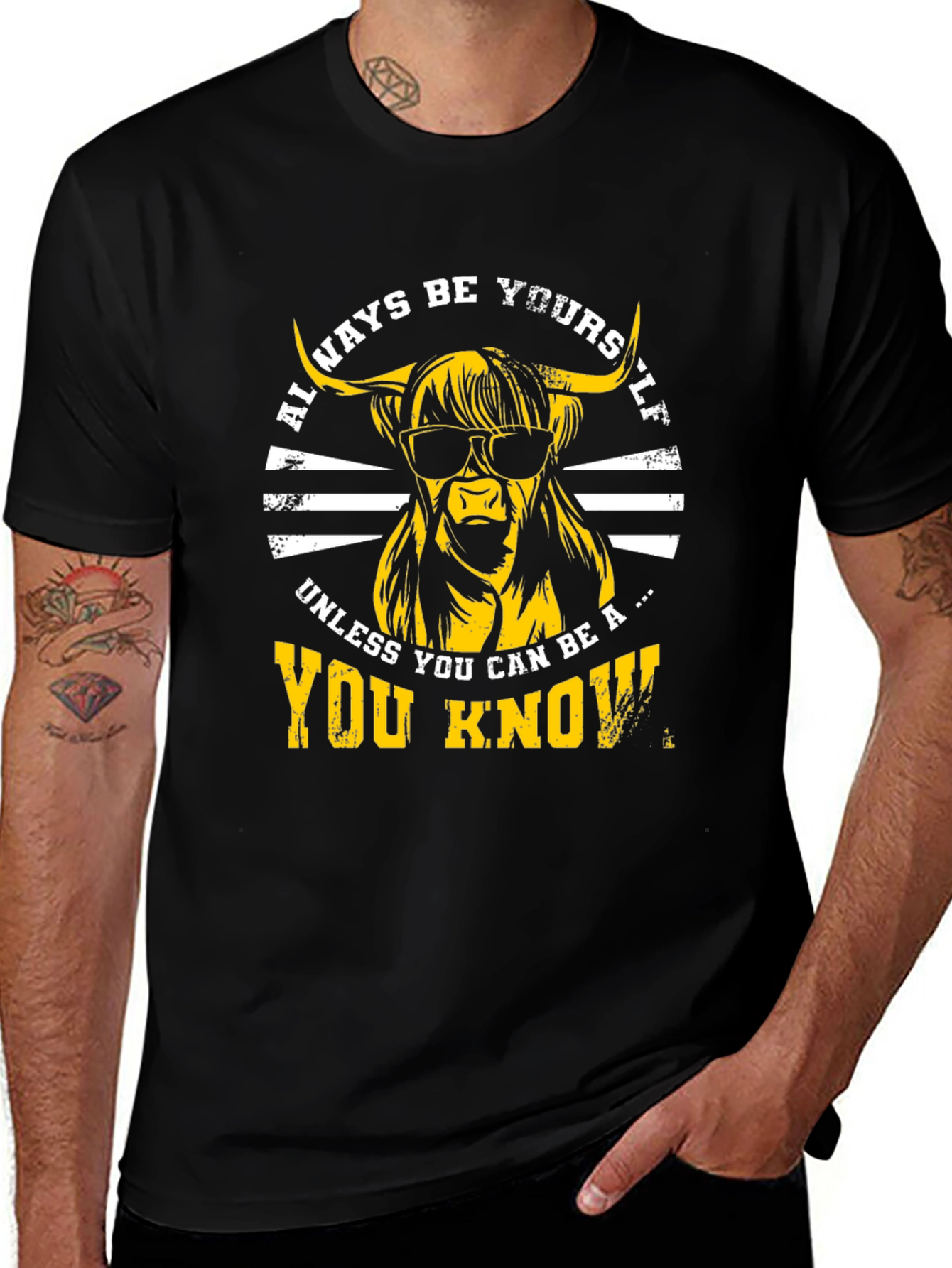 Cool Highland Cow T-Shirt - Always Be Yourself