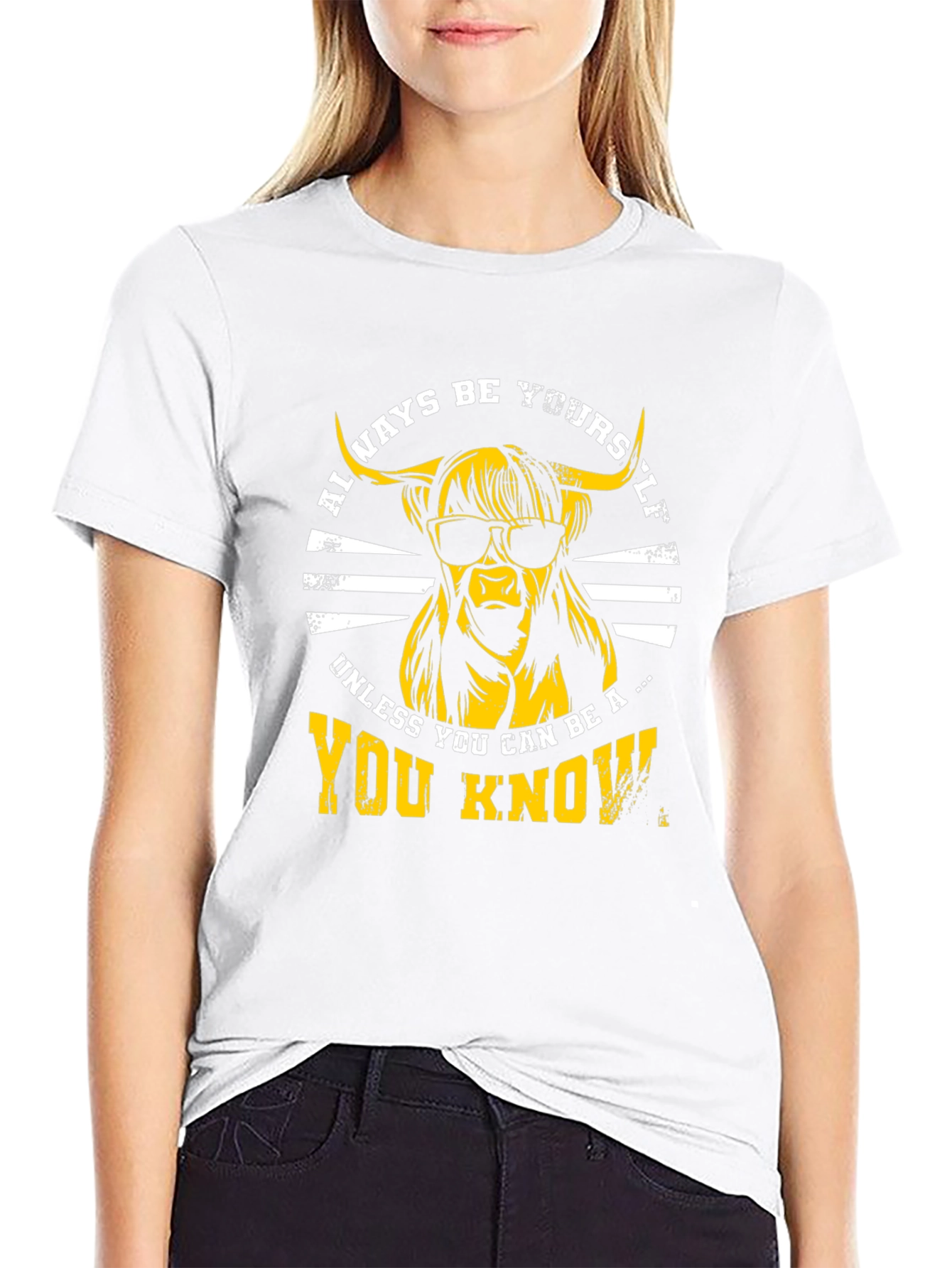 Cool Highland Cow T-Shirt - Always Be Yourself