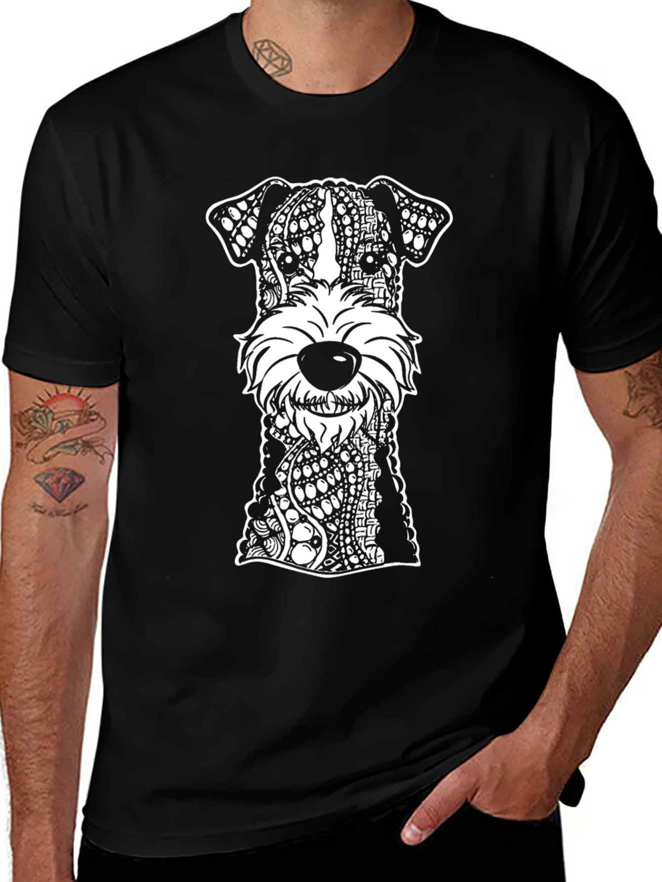 Dog Breed Mandala Black T-Shirt