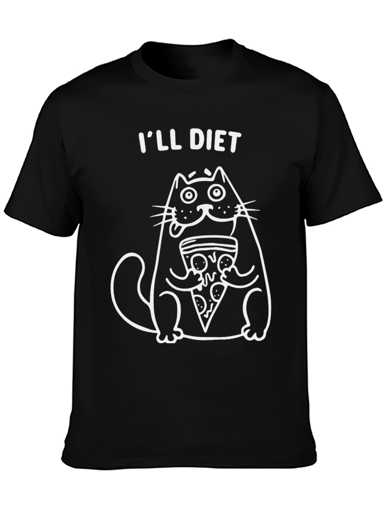 Ill Diet Cat Pizza T-Shirt - Funny Graphic Tee