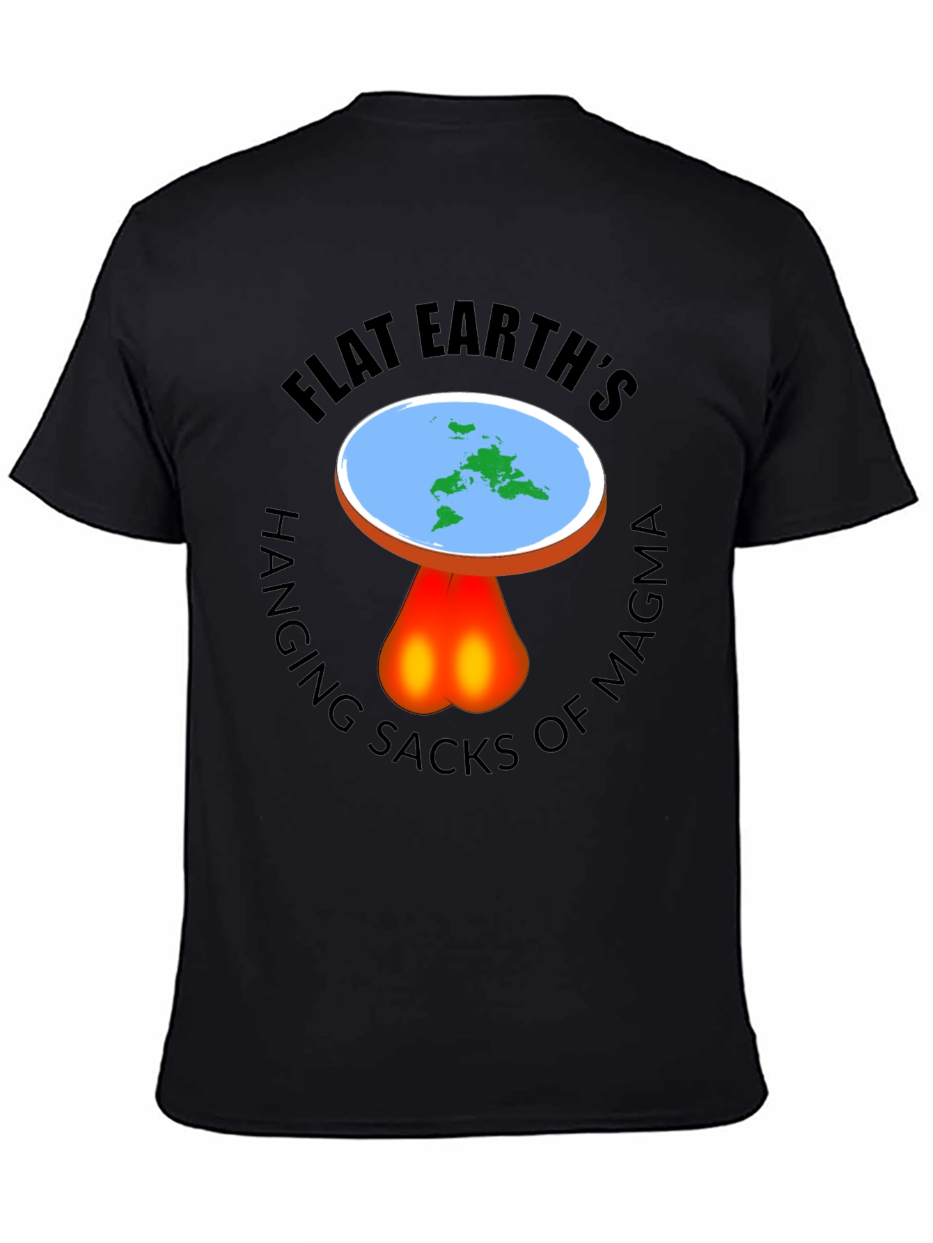 Flat Earth Hanging Sacks Of Magma T-Shirt