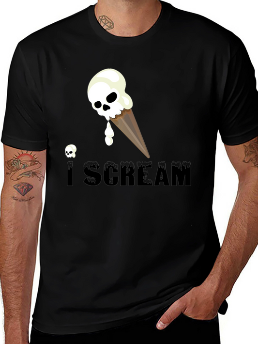 I Scream Skull Ice Cream T-Shirt - Funny Spooky Tee
