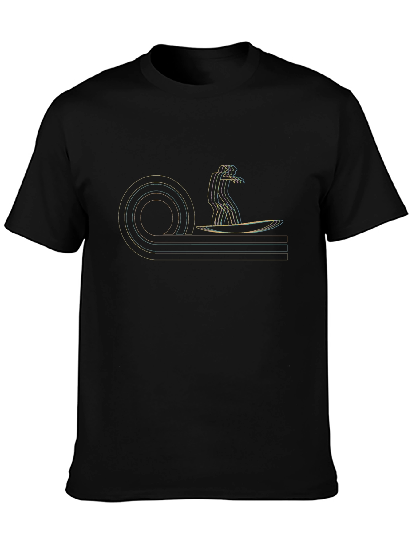 Retro Surfer Graphic Tee - Black