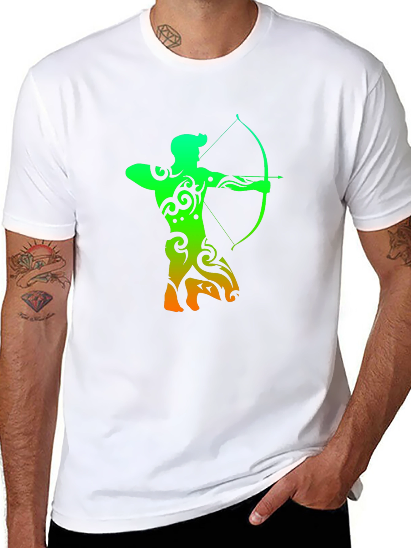 Archery Silhouette Graphic T-Shirt - Cool Archer Design