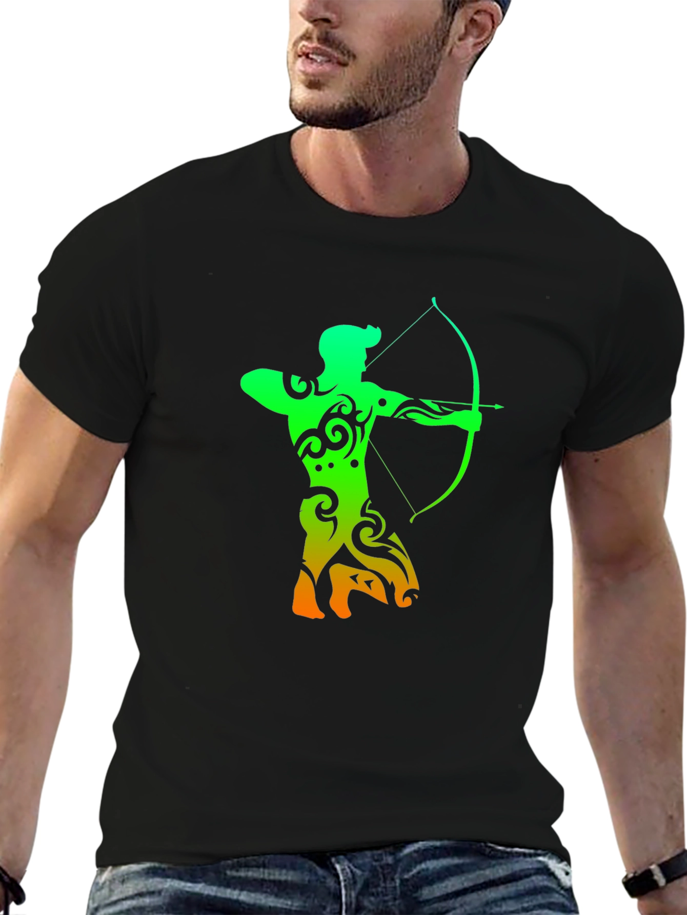 Archery Silhouette Graphic T-Shirt - Cool Archer Design