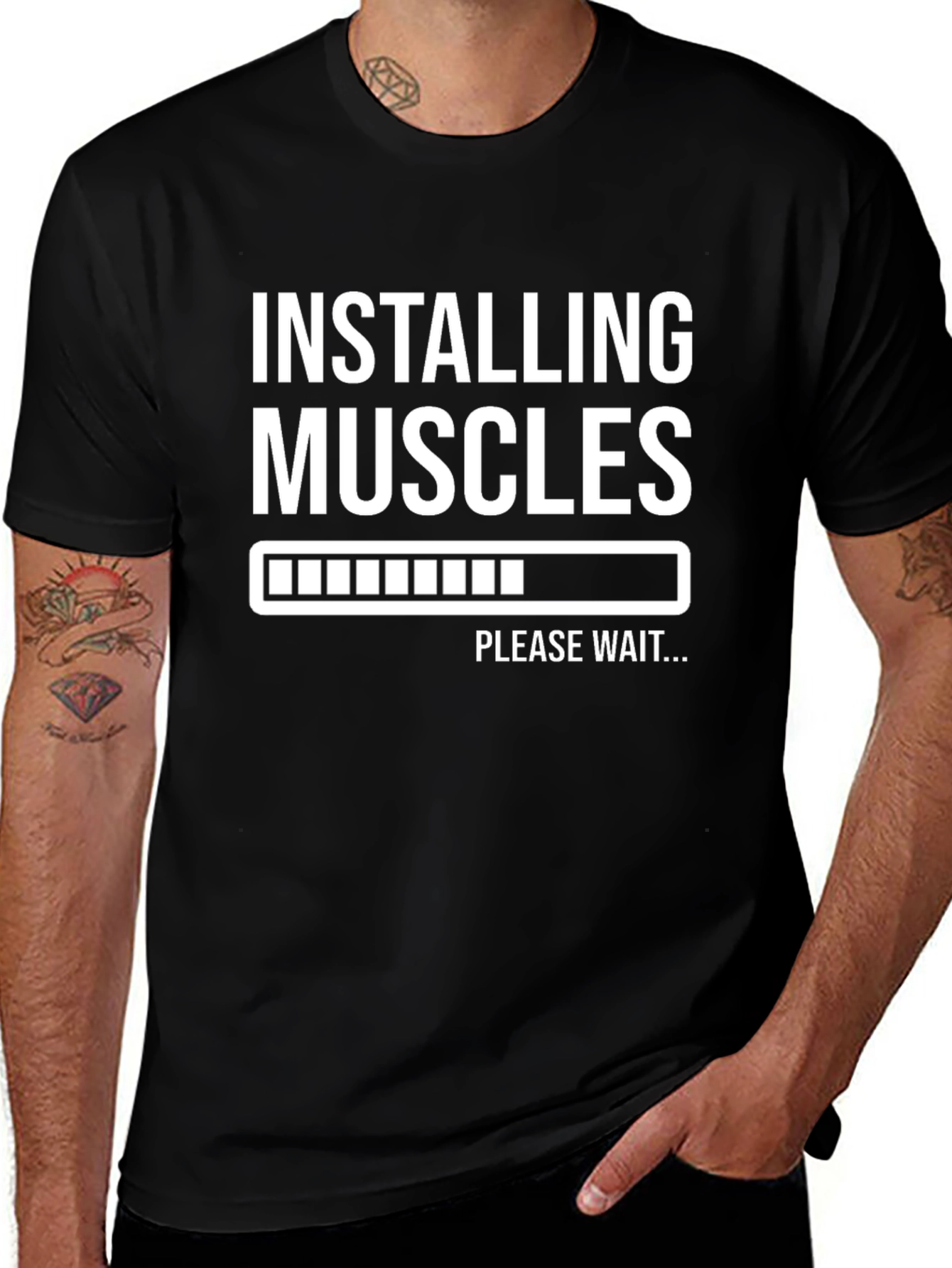 Installing Muscles Funny Workout T-Shirt