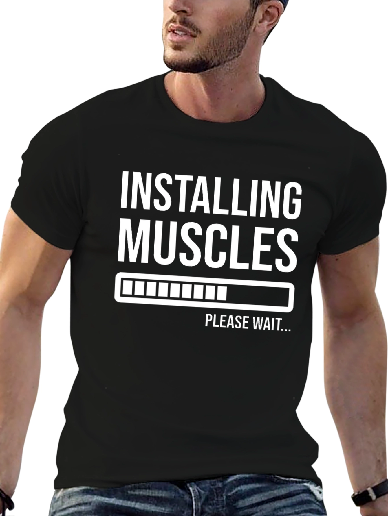 Installing Muscles Funny Workout T-Shirt