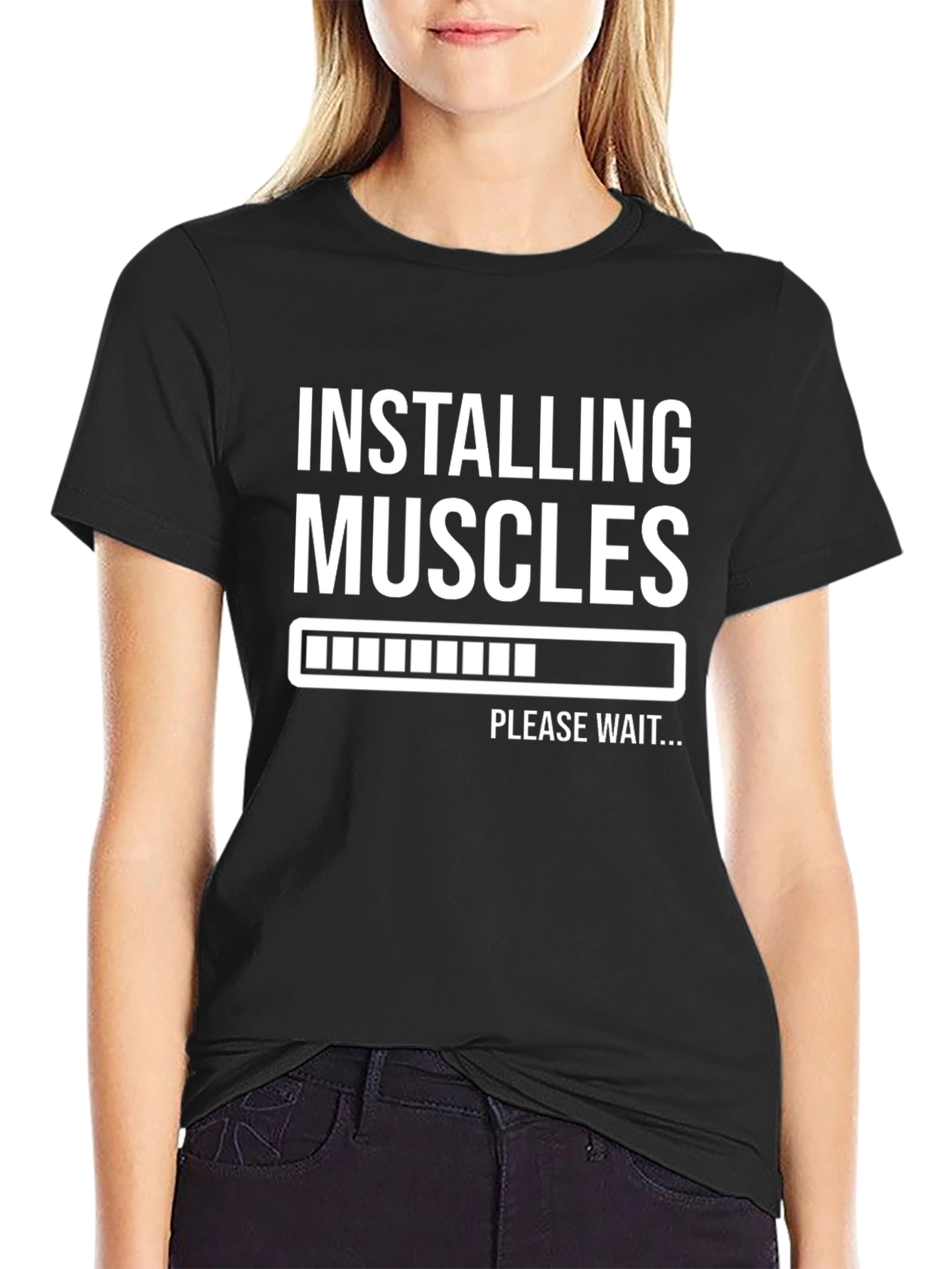 Installing Muscles Funny Workout T-Shirt