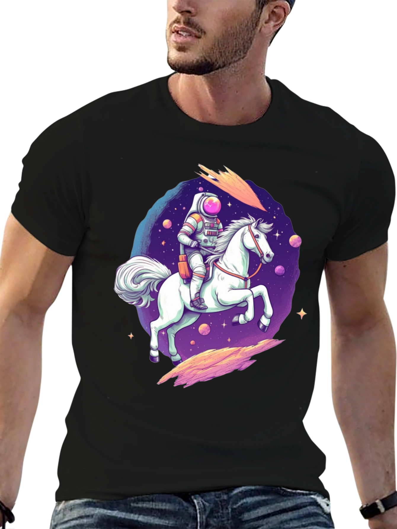 Astronaut Horse Rider Graphic T-Shirt