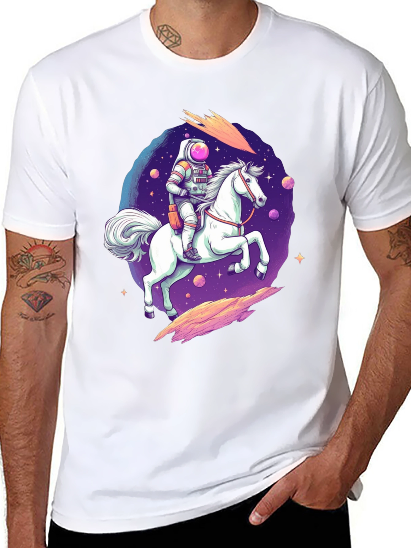 Astronaut Horse Rider Graphic T-Shirt