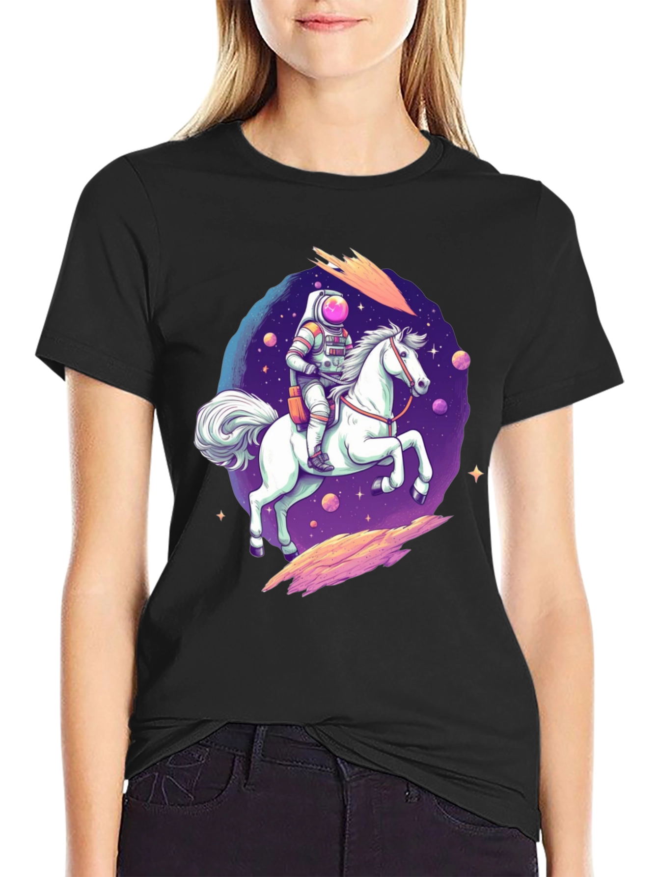 Astronaut Horse Rider Graphic T-Shirt