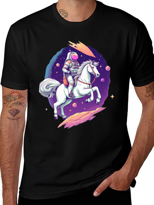 Astronaut Horse Rider Graphic T-Shirt