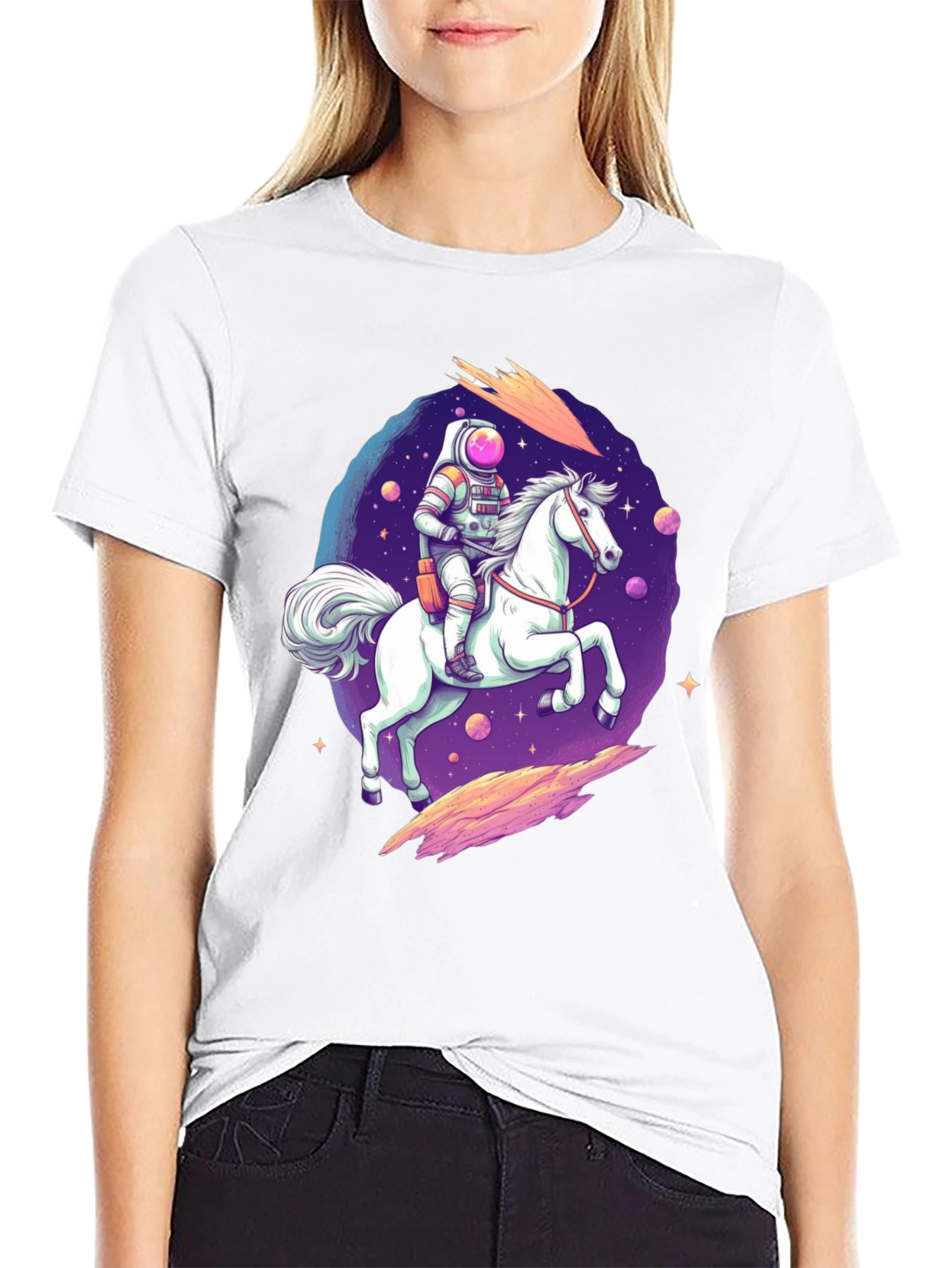 Astronaut Horse Rider Graphic T-Shirt