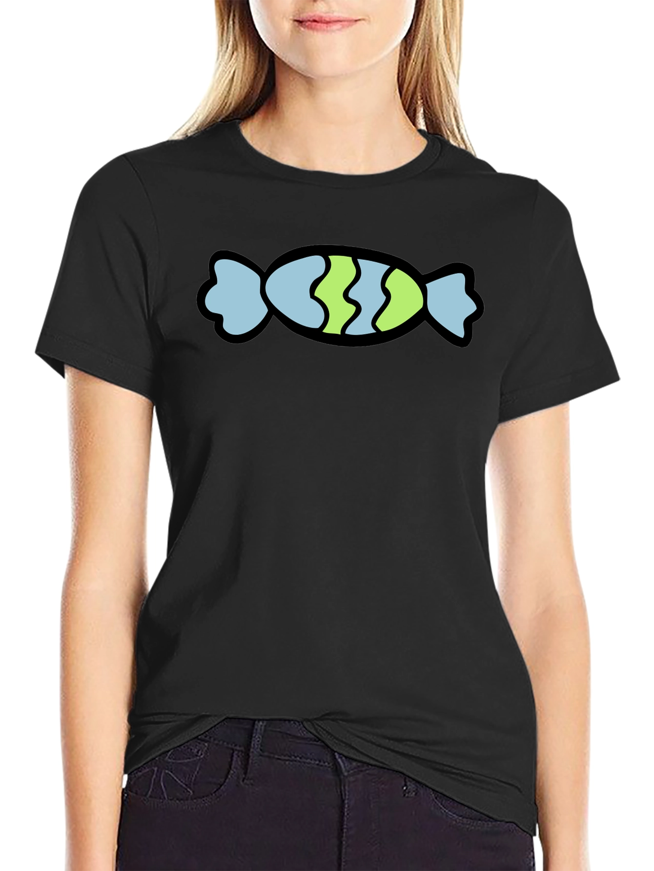 Candy Graphic T-Shirt - Black Cotton Tee
