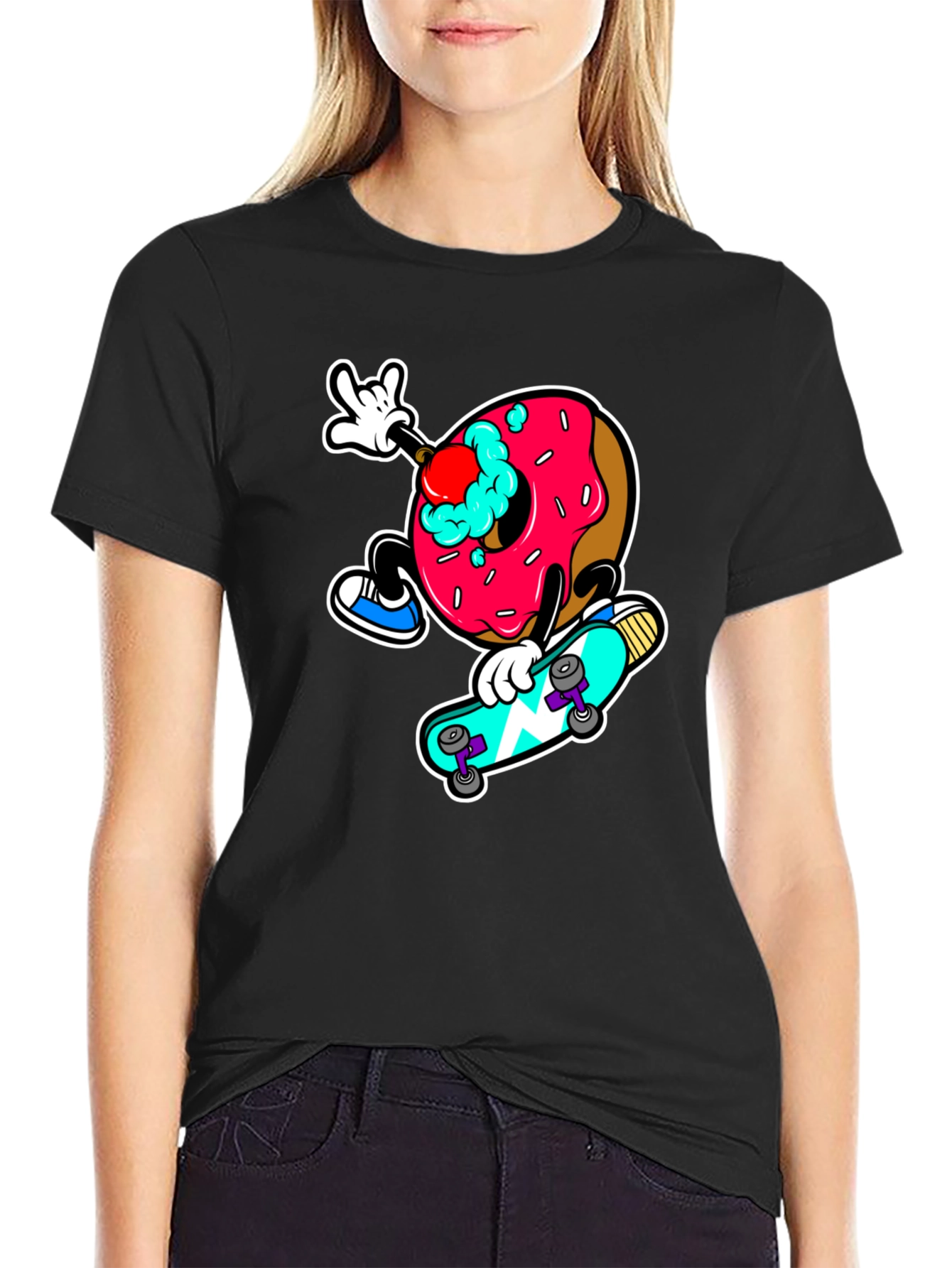 Donut Skateboard Graphic Tee