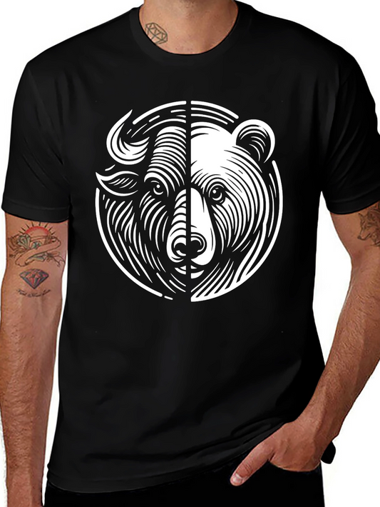 Bull and Bear Graphic Tee - Stock Market T-Shirt