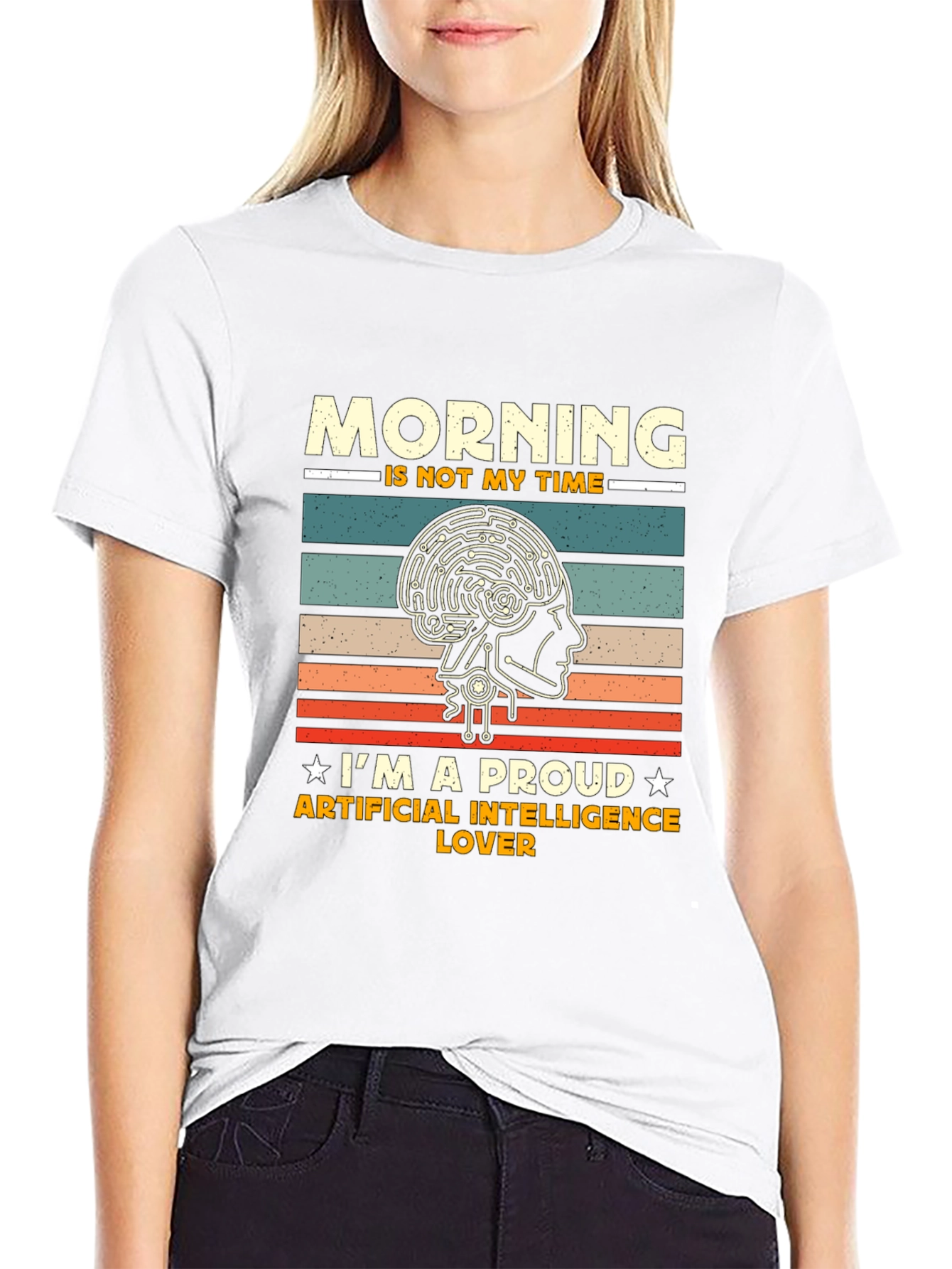 AI Lover T-Shirt: Morning is Not My Time