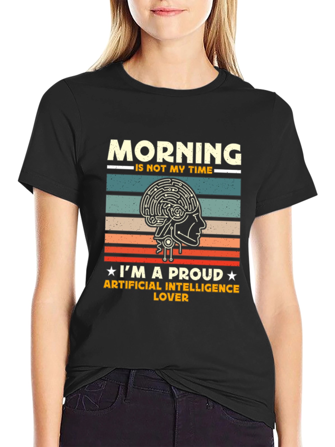 AI Lover T-Shirt: Morning is Not My Time