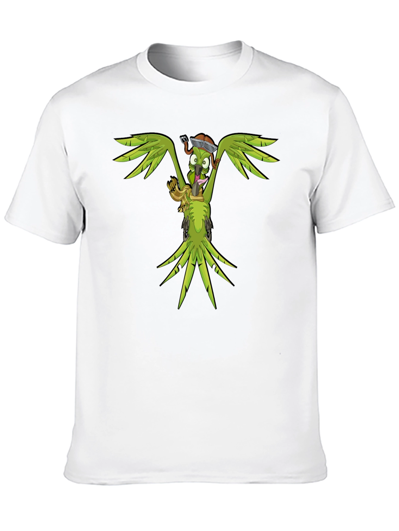 Cartoon Parrot Graphic T-Shirt