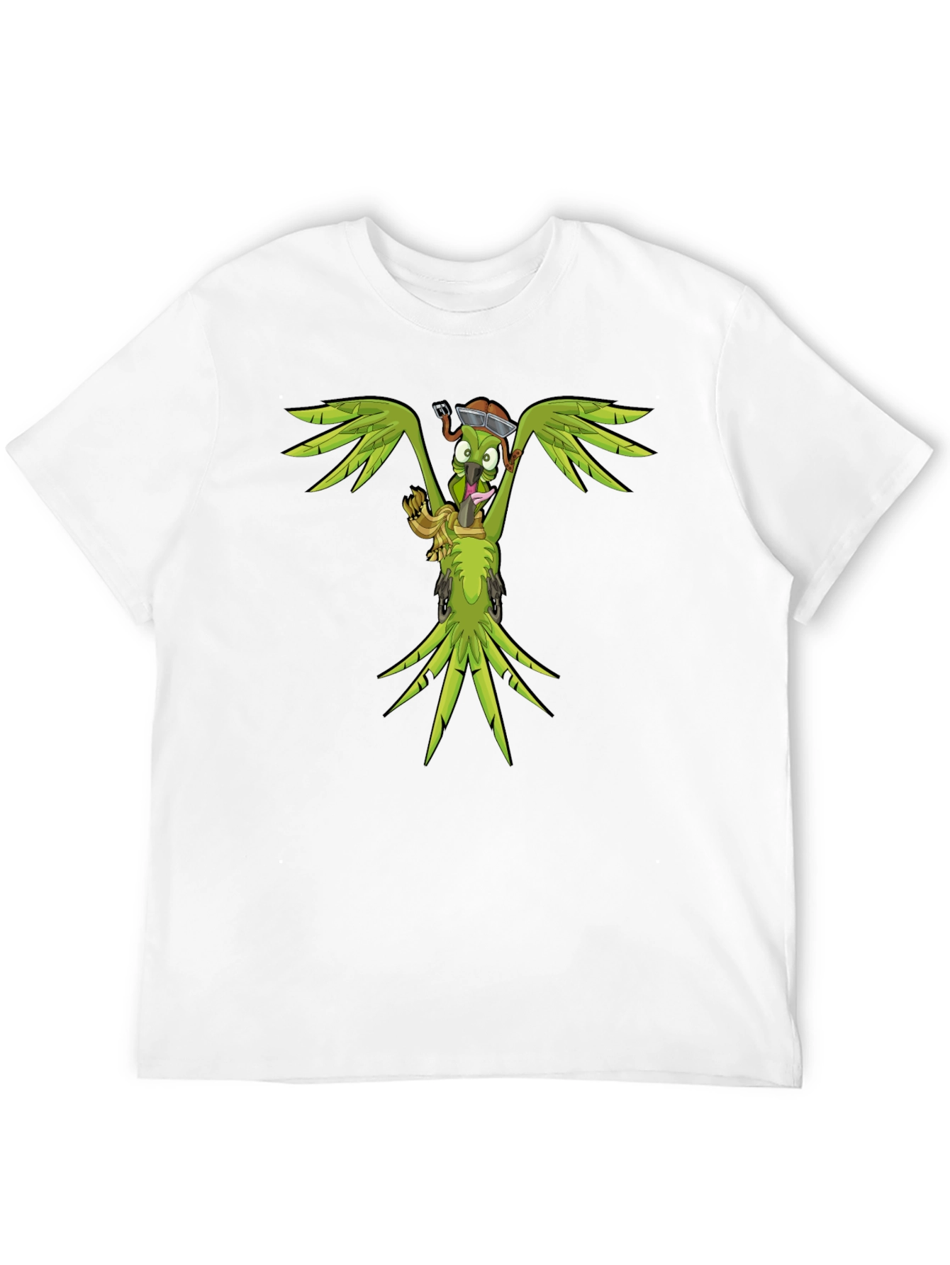 Cartoon Parrot Graphic T-Shirt