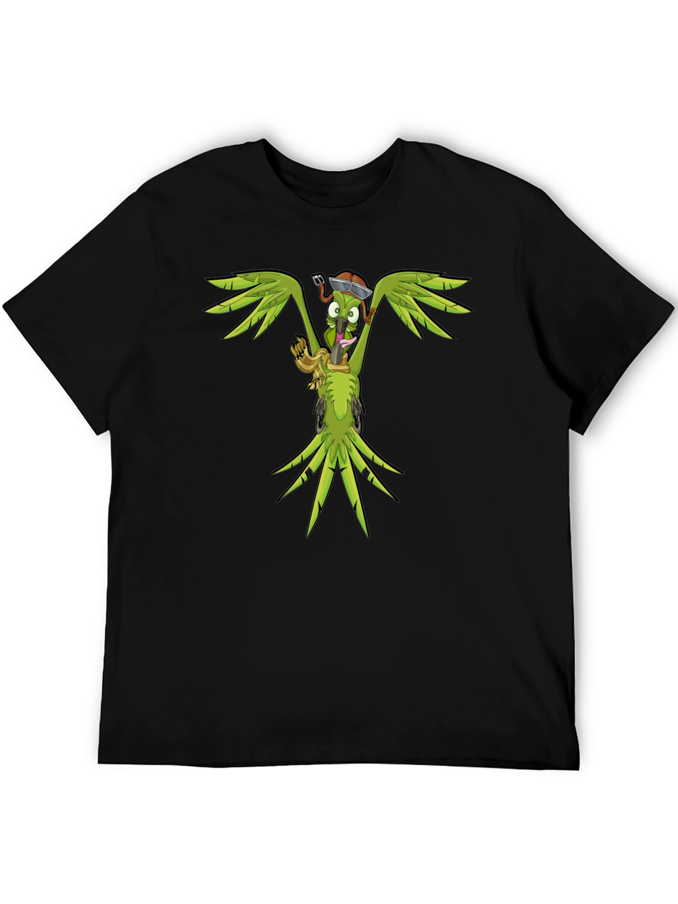 Cartoon Parrot Graphic T-Shirt