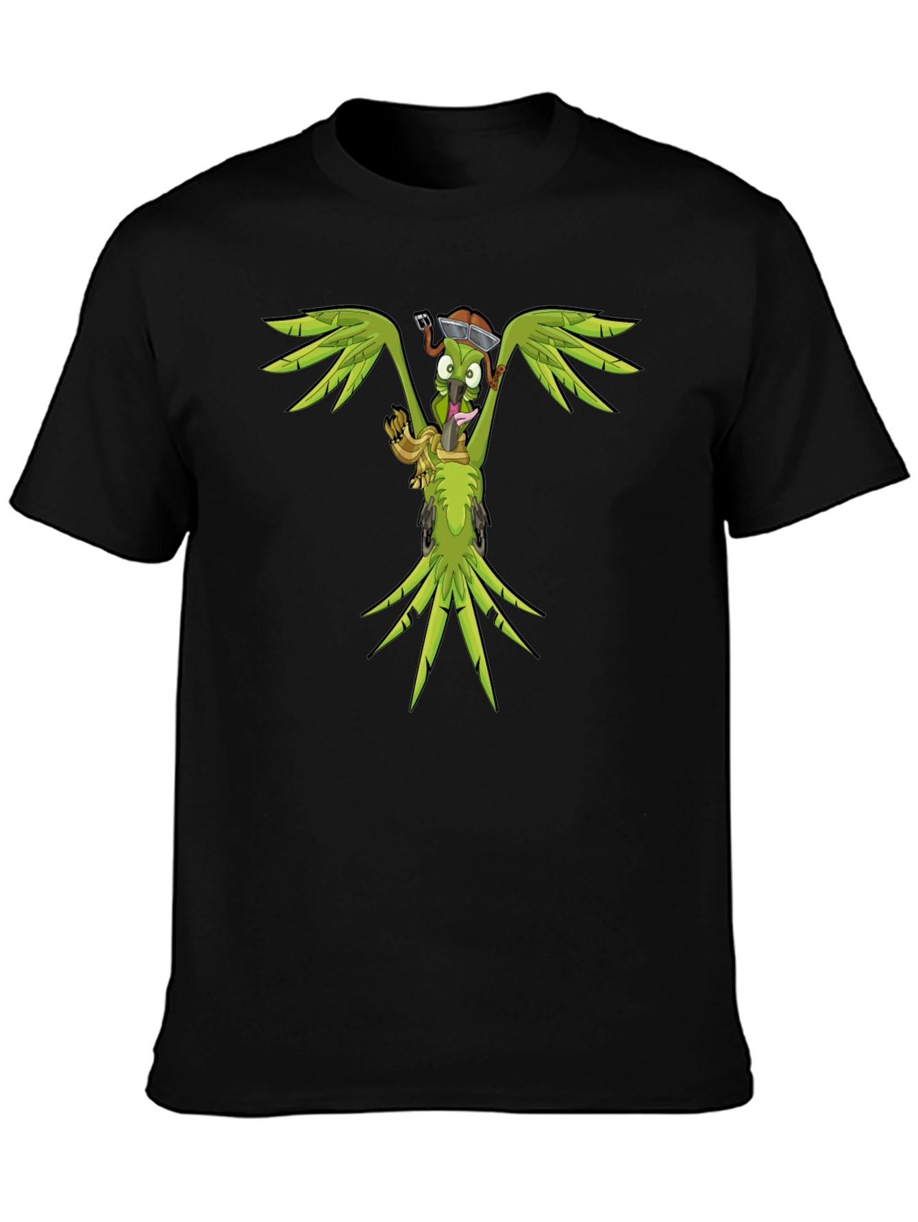 Cartoon Parrot Graphic T-Shirt