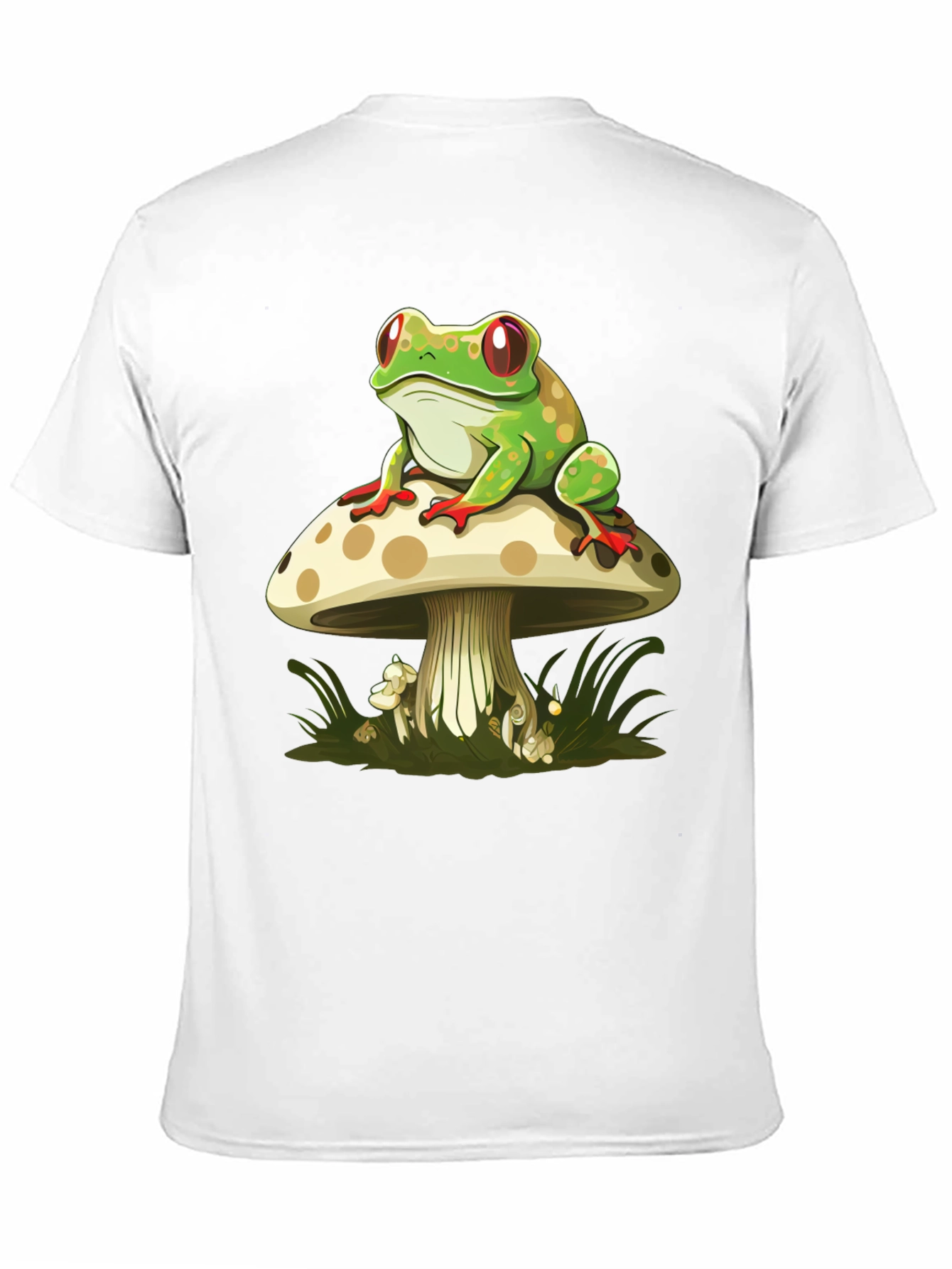 Frog on Mushroom Graphic Tee - Black