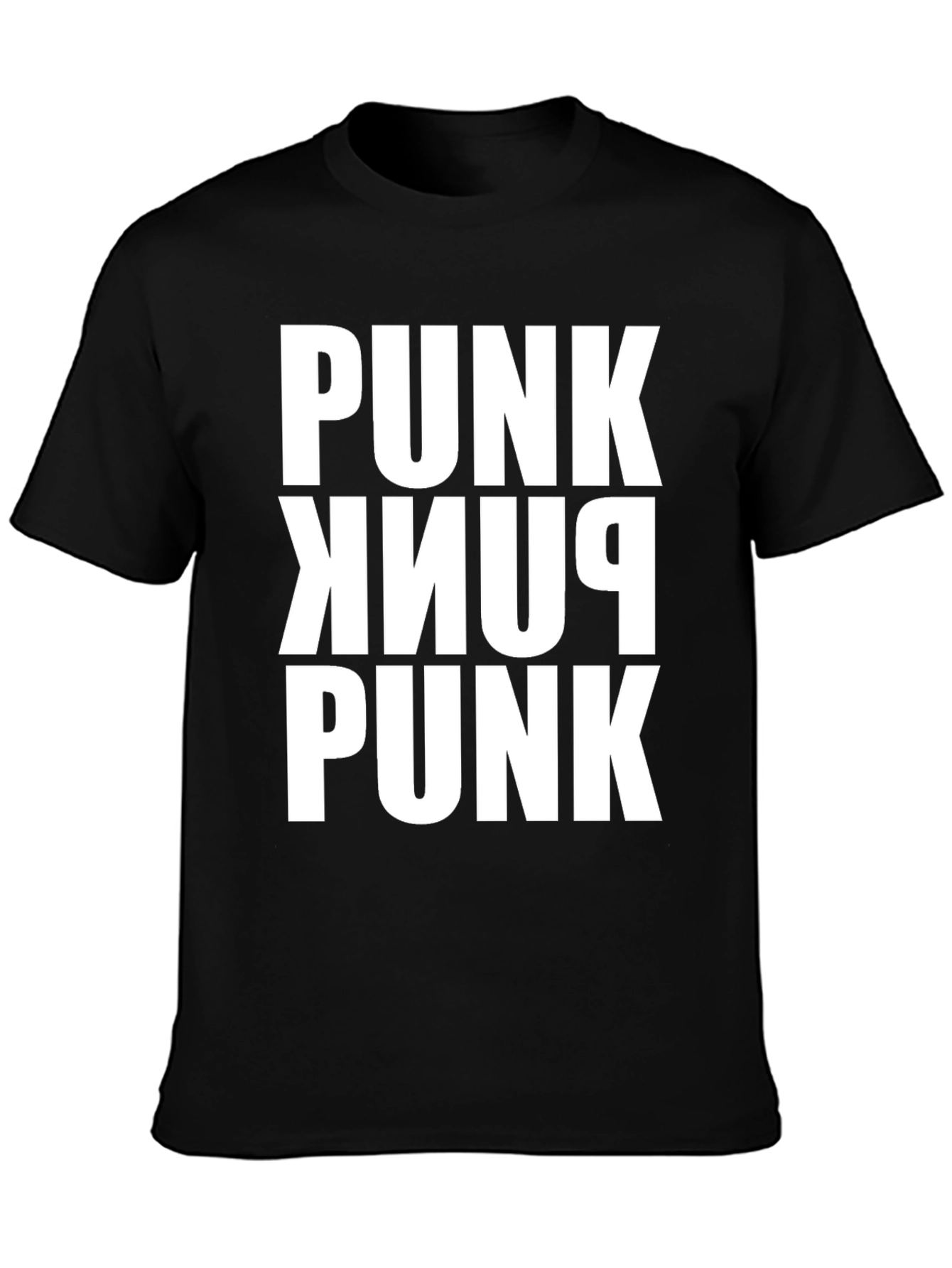 Punk Bold Graphic T-Shirt - Black Cotton Tee