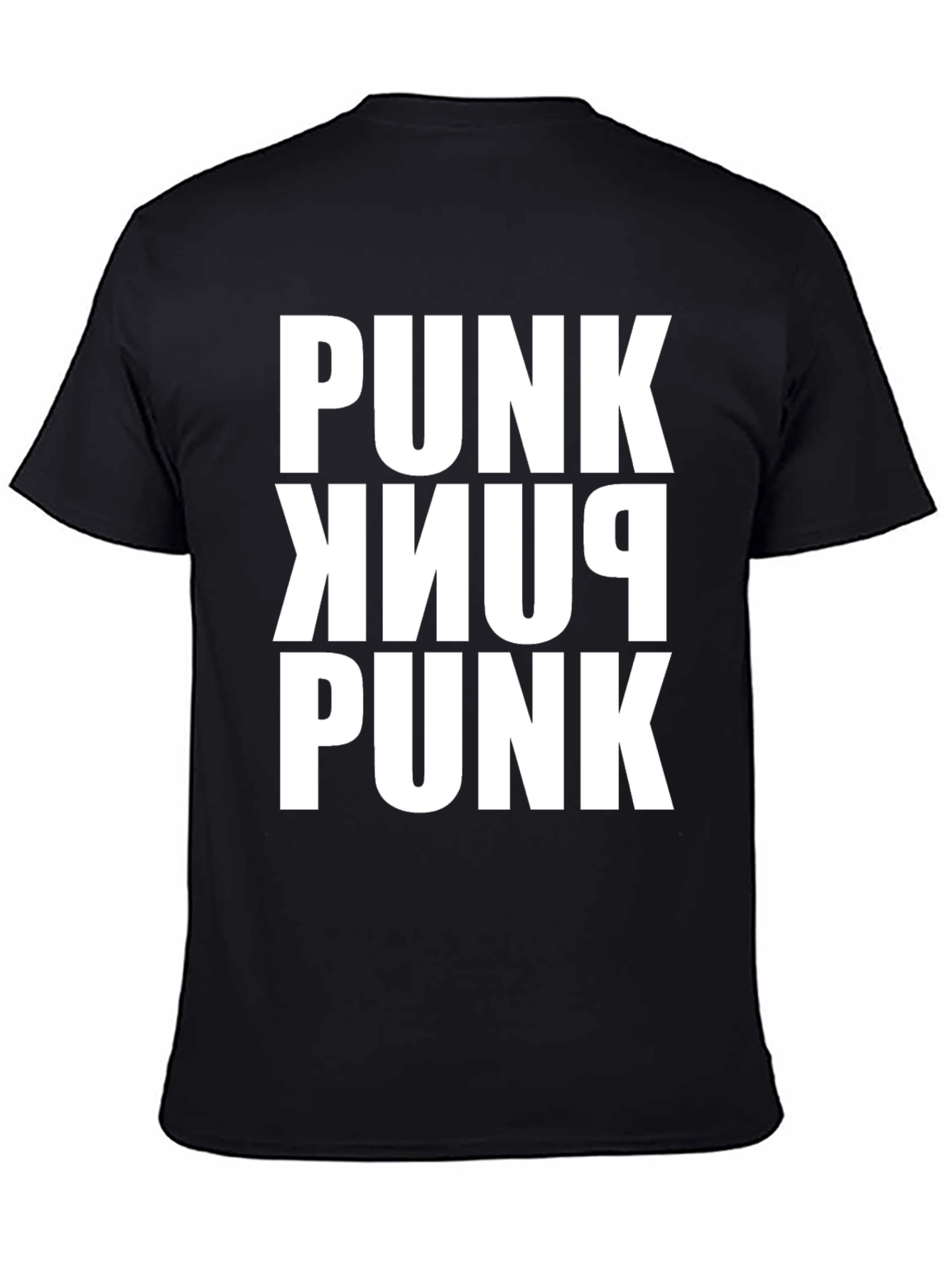 Punk Bold Graphic T-Shirt - Black Cotton Tee