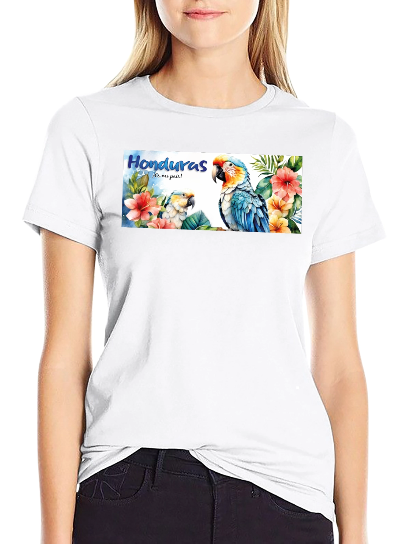 Honduras Parrot Graphic Tee - Mens Black T-Shirt