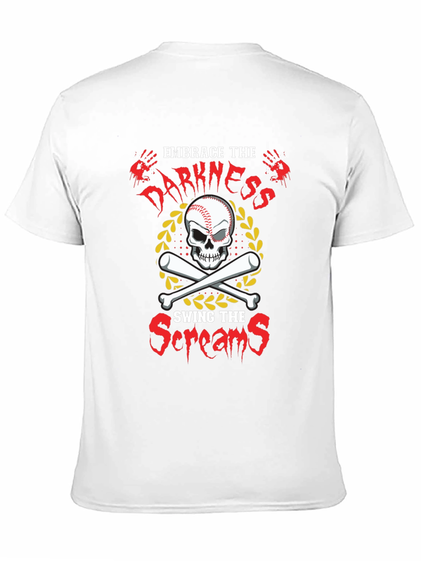 Embrace Darkness Baseball Skull T-Shirt