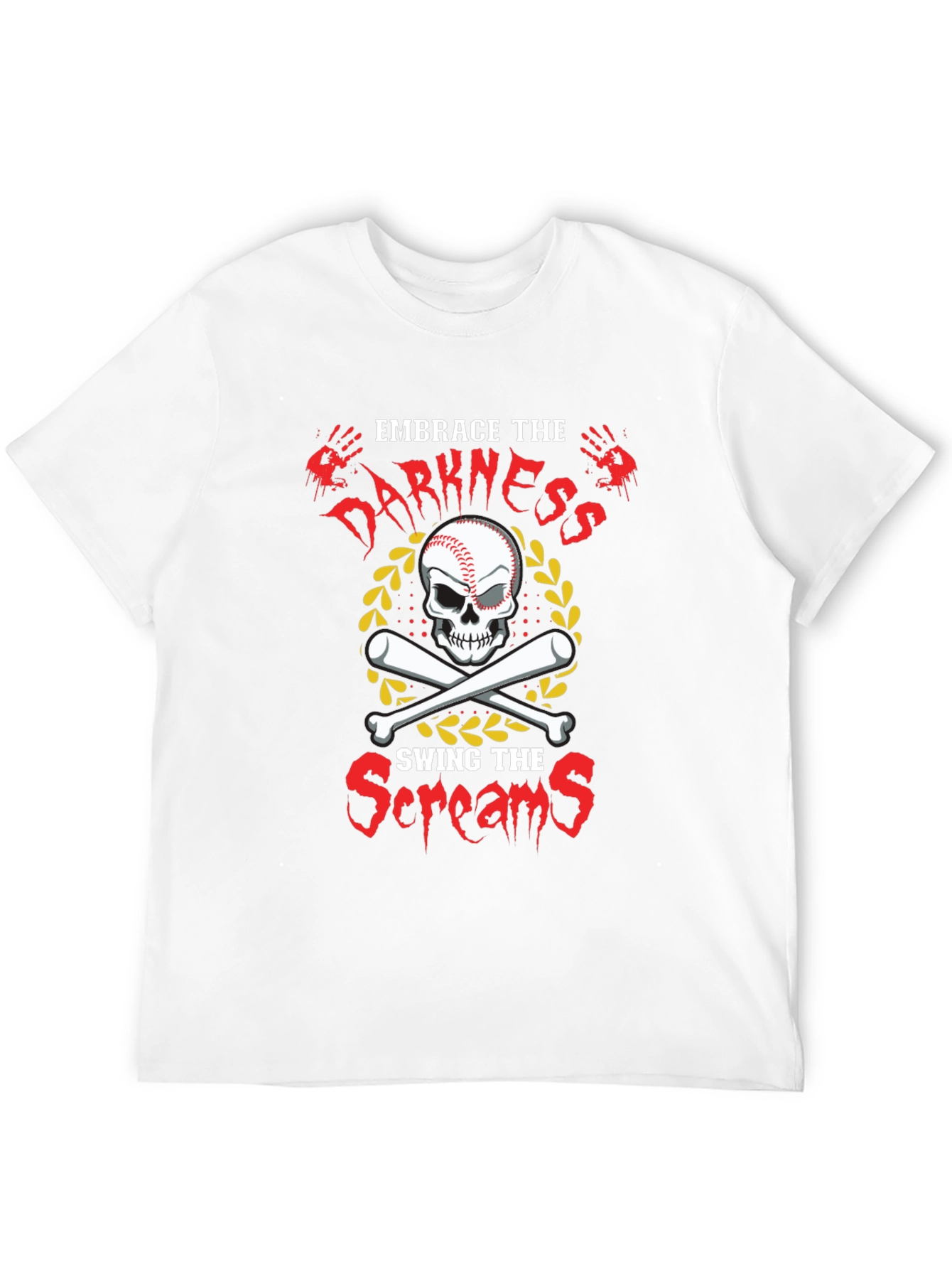 Embrace Darkness Baseball Skull T-Shirt