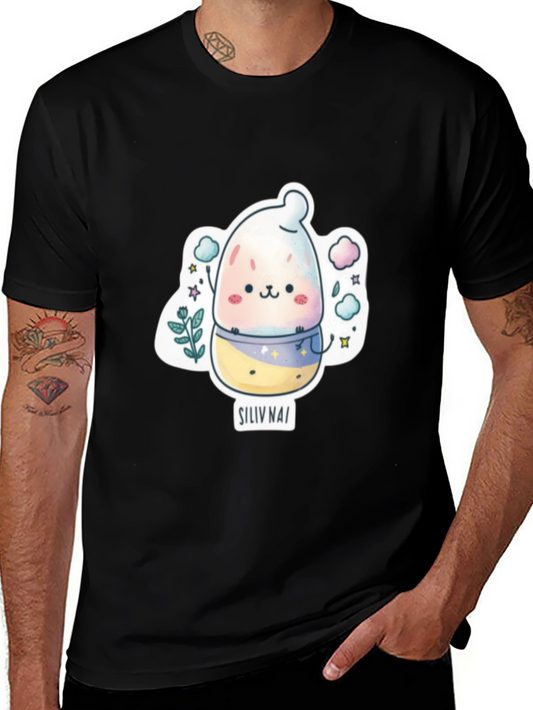 Cute Kawaii Condom Character Graphic T-Shirt