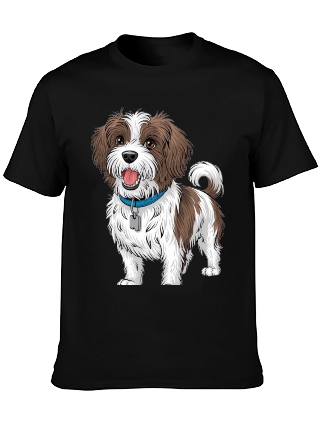 Dog Graphic Tee - Casual Black T-Shirt