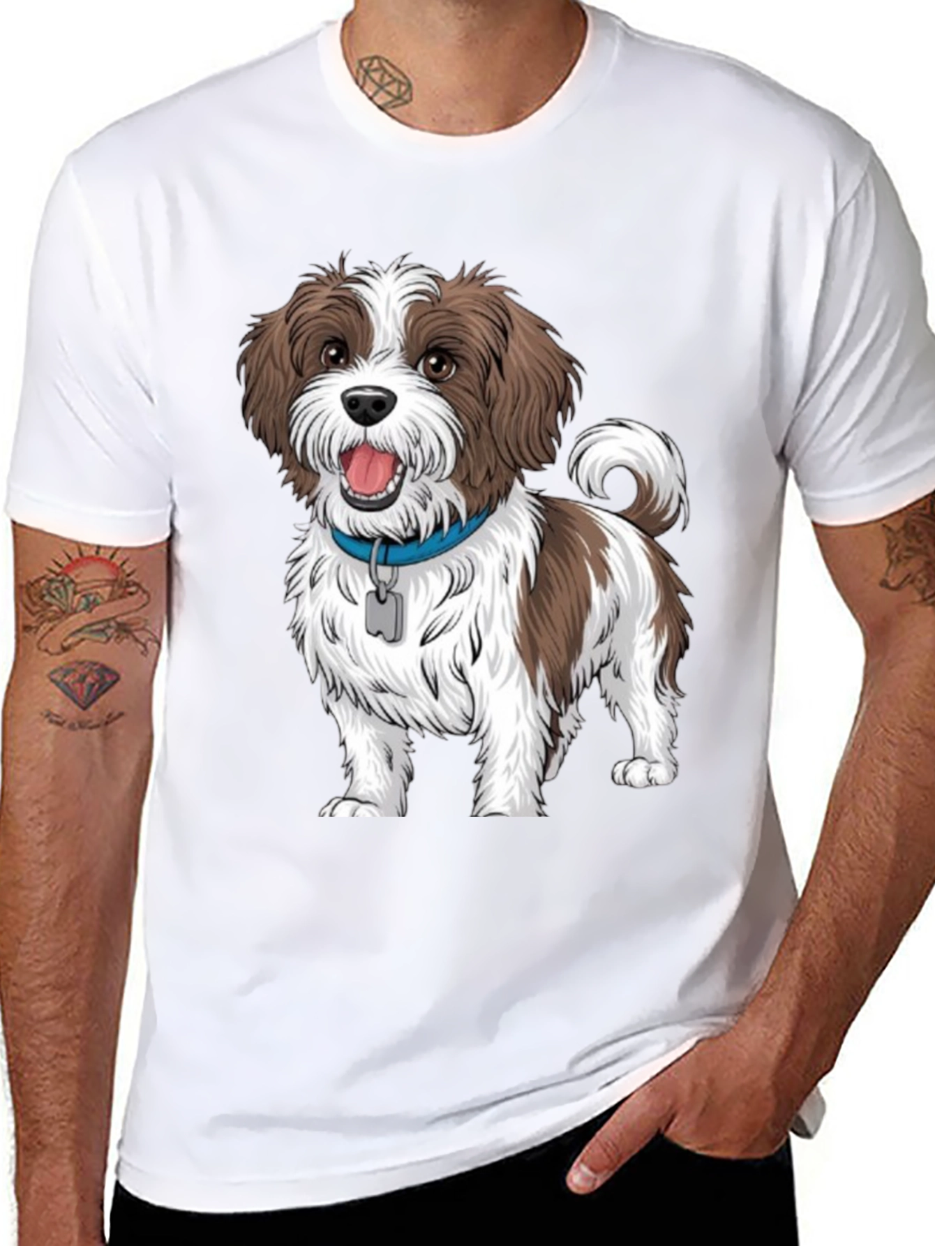 Dog Graphic Tee - Casual Black T-Shirt