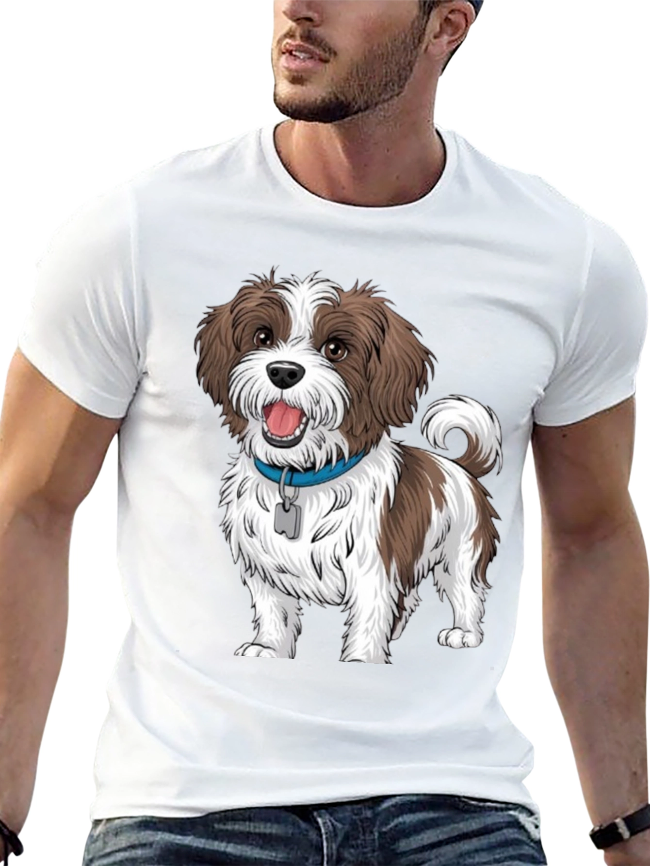 Dog Graphic Tee - Casual Black T-Shirt